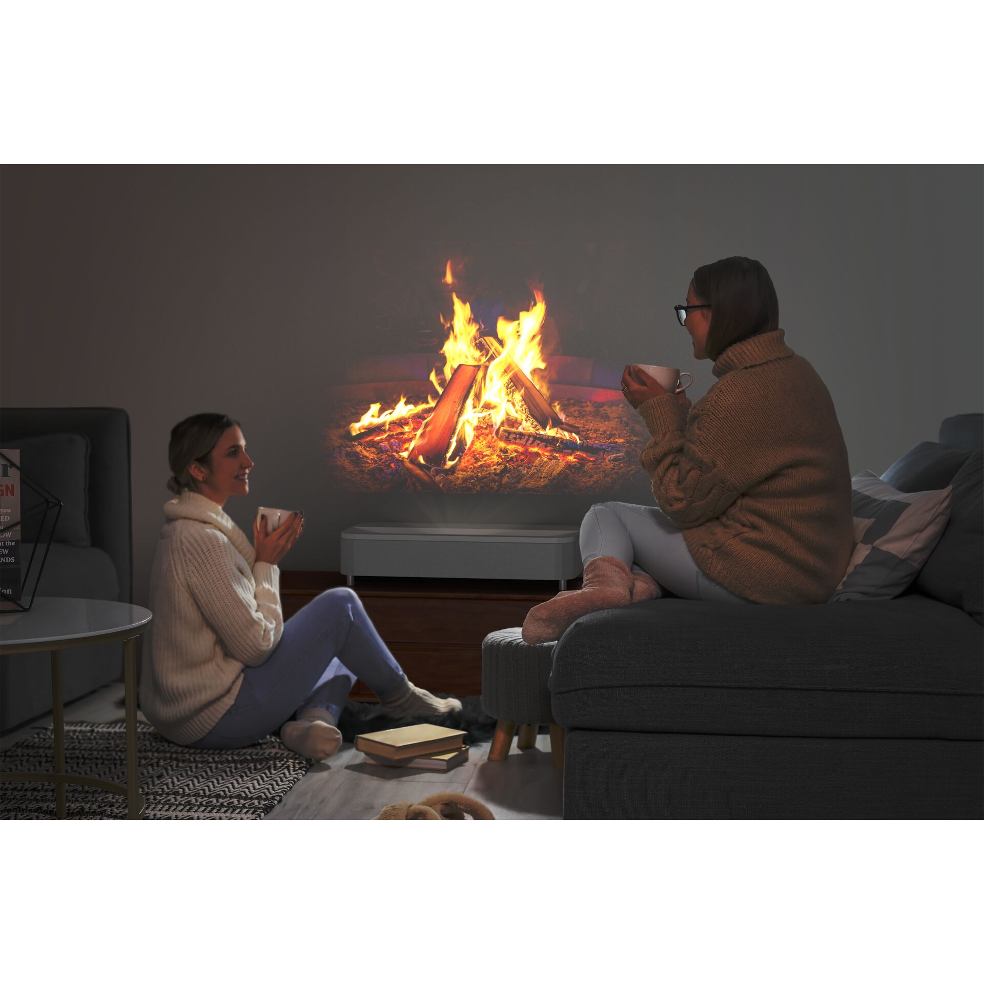 Kamin, Drinnen, Feuer, Flamme, Couch