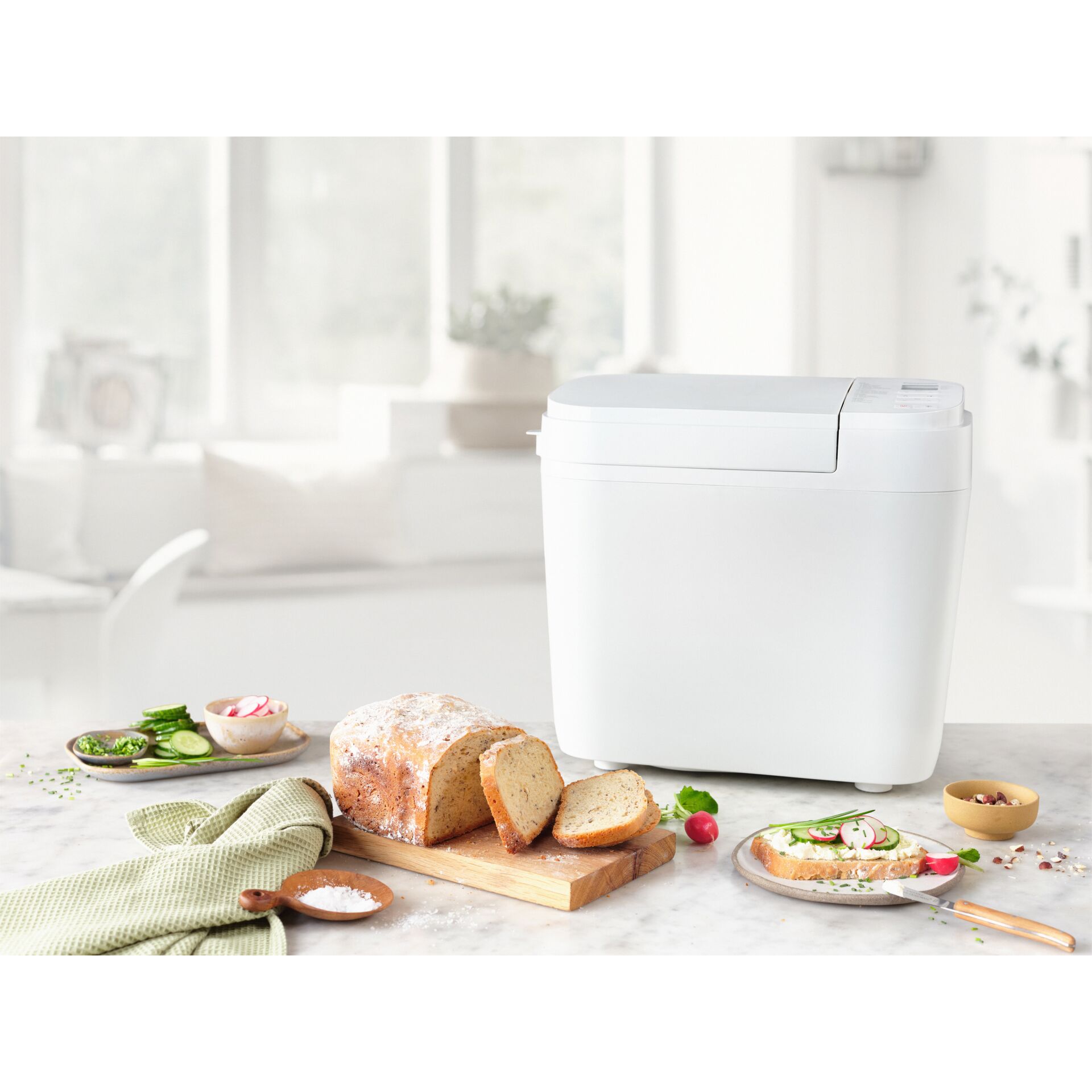 Toaster, Küche, weiß, Brot, Brotbrett