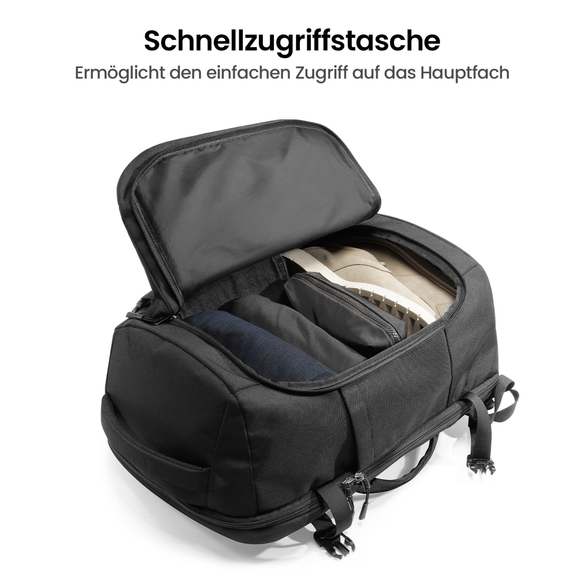 Reisetasche, Gepolsterte Inneneinrichtung, Hauptfachzugriff, Schulterriemen, Seitentaschen