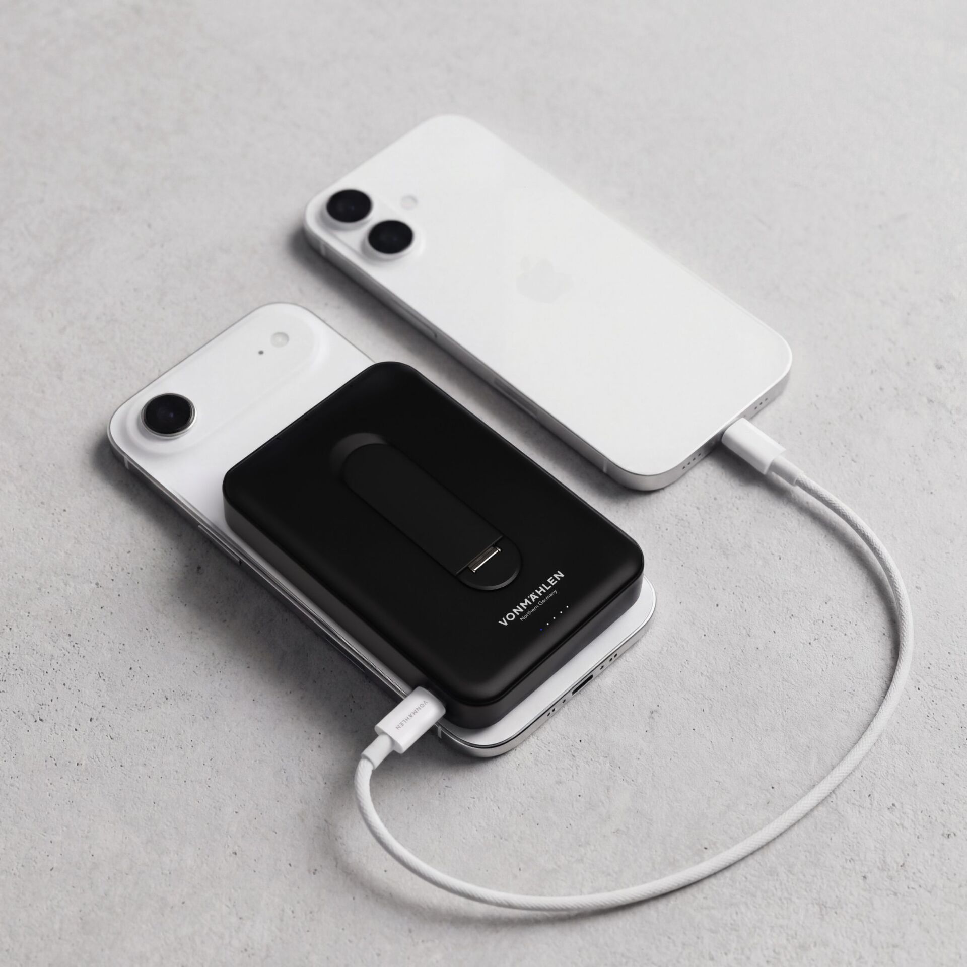 Power Bank, Kabelloses Ladegerät, MagSafe, Weiß, Kompakt