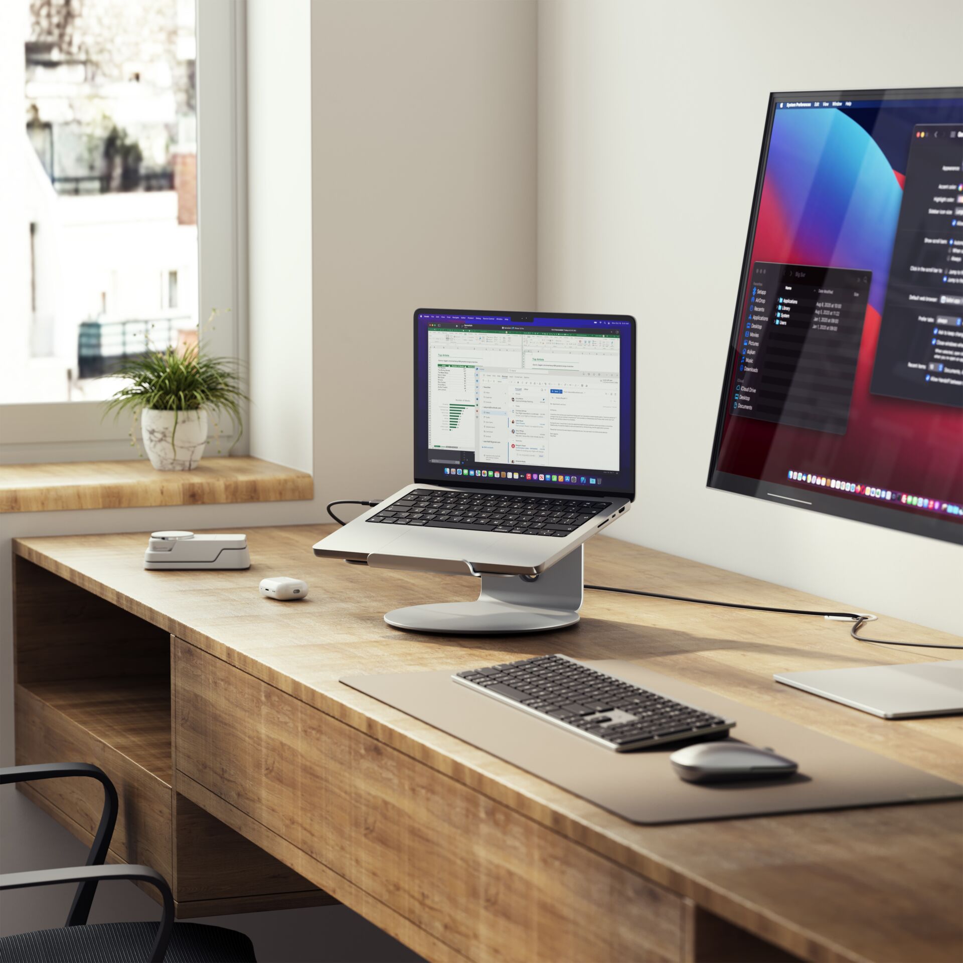 Laptop-Ständer, ergonomischer Schreibtisch, Laptop, Schreibtisch-Setup, Monitor-Ständer