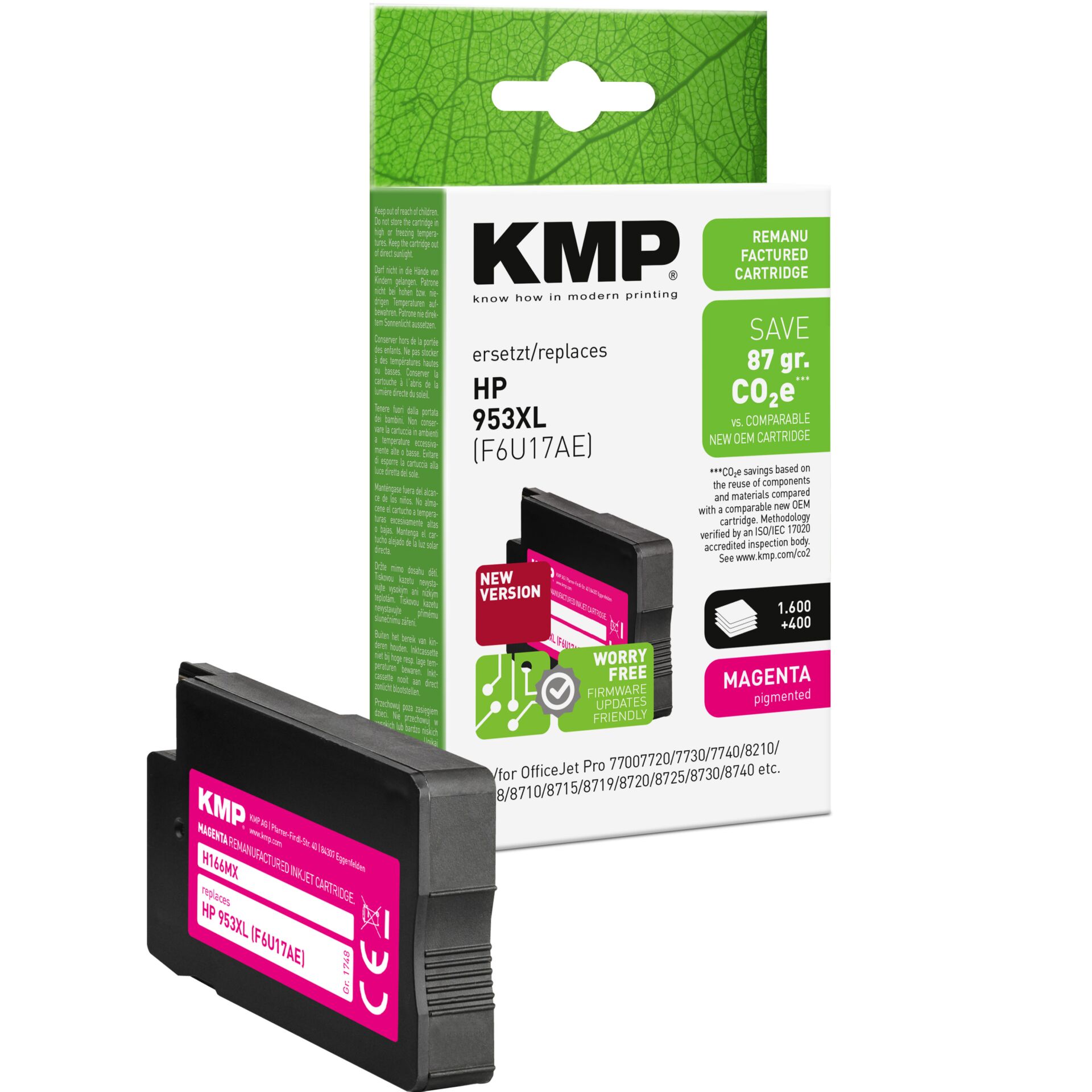 Adapter, Elektronik, Hardware, Computerausrüstung, Visitenkarte, Tintenpatrone, Farbpatrone, Magenta, HP 953XL, KMP Kompatibel