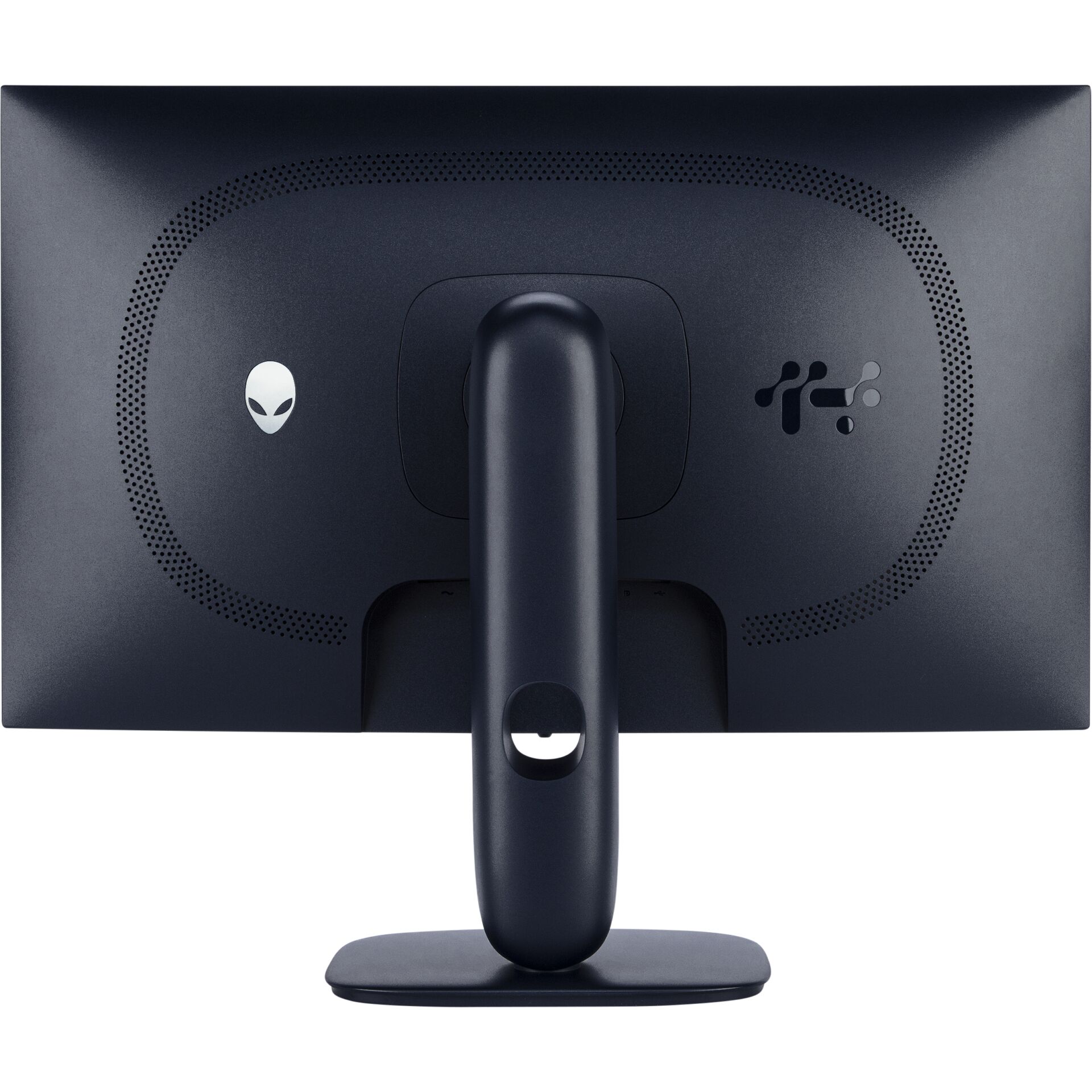 Monitor, Monitorständer, Dunkelblau, Rückseite, Perforierte Lautsprecheröffnung