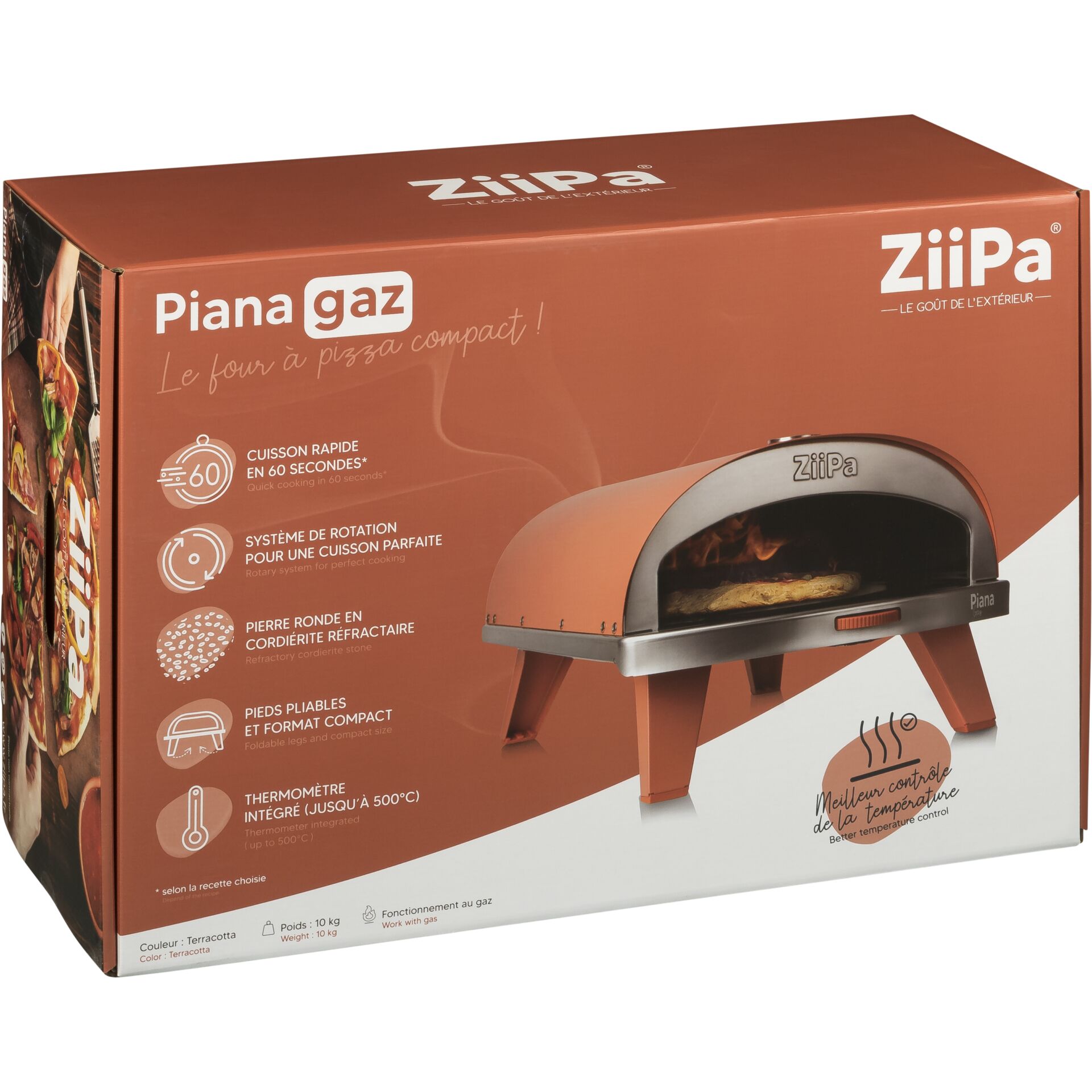 ZiiPa Piana Gas-Pizzaofen  Farbe Terrakotta