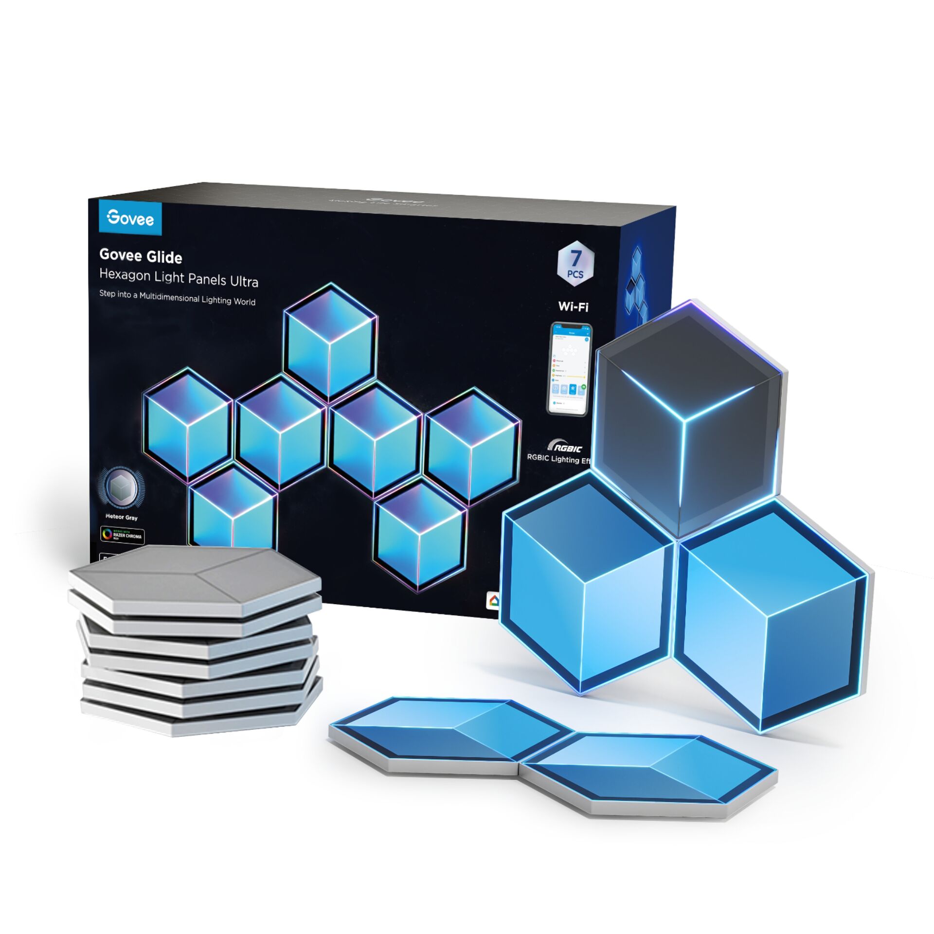 Govee Glide Hexagon Light Panels Ultra 7 Pack Govee Glide Hexagon Light Panels Ultra 7 Pack