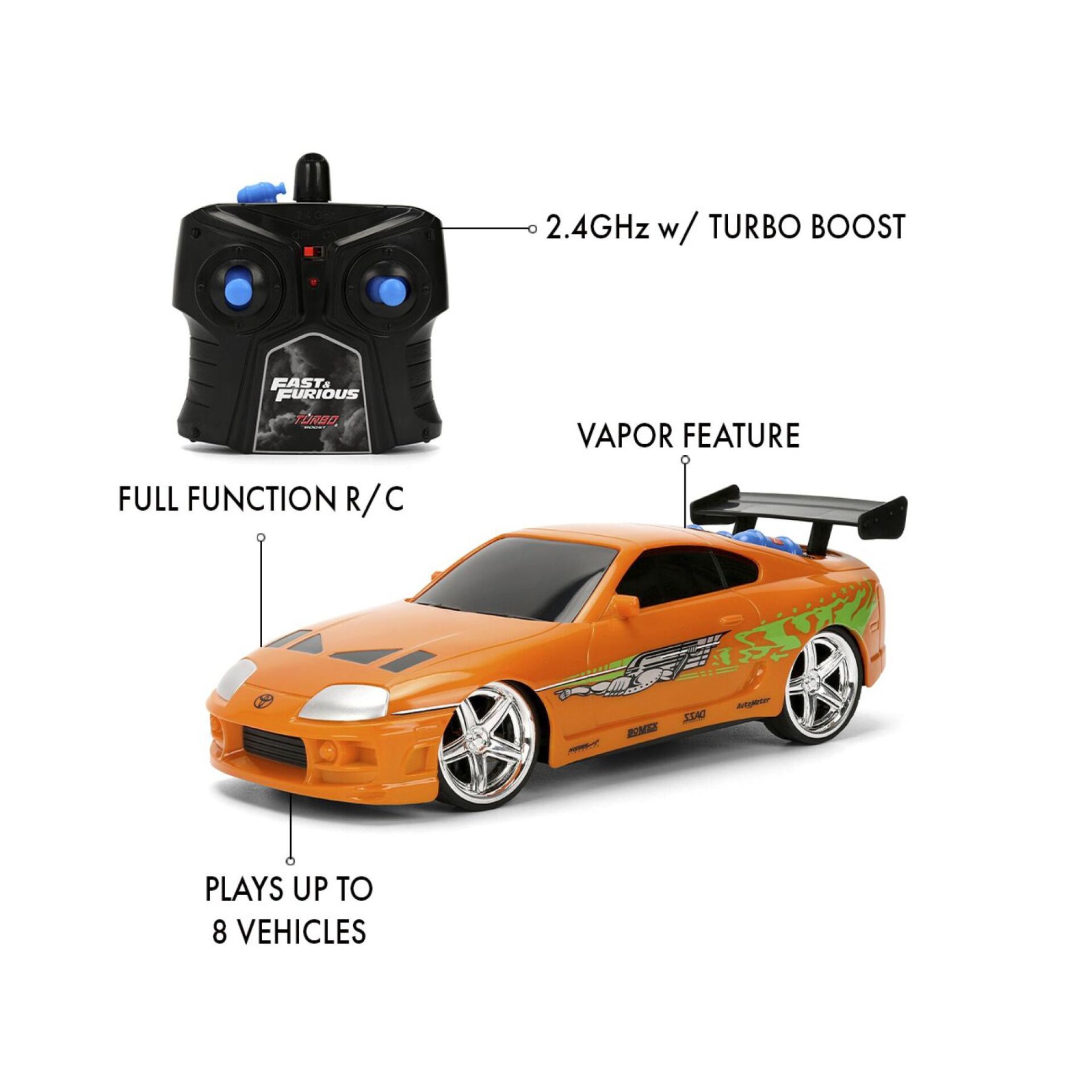Fernsteuerung, RC-Car, Turbo Boost, Vapor Feature, 8 Vehicles