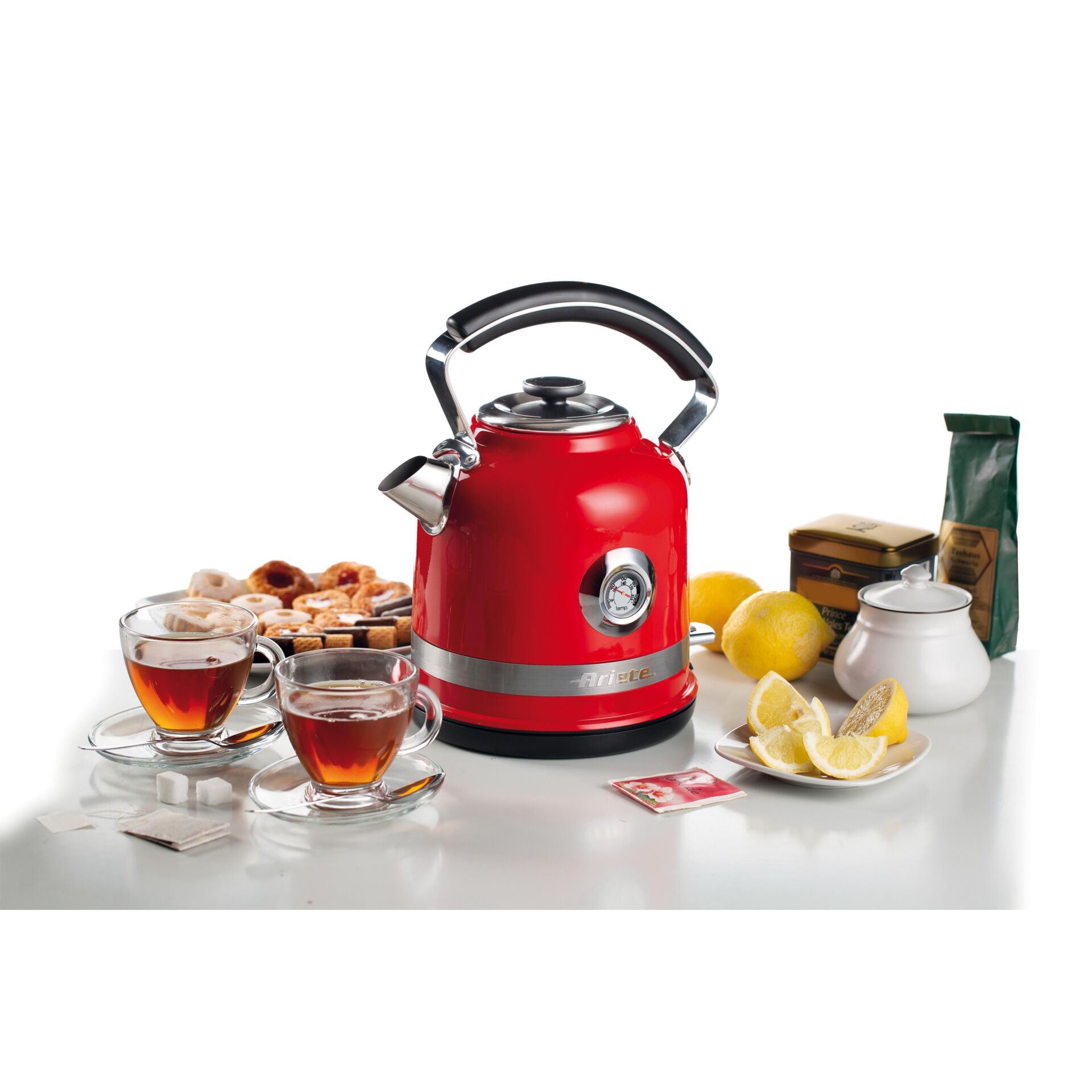 Wasserkocher, Elektrischer Kessel, Rot, Glaskuppelbecher, Kaffee-/Teeküche