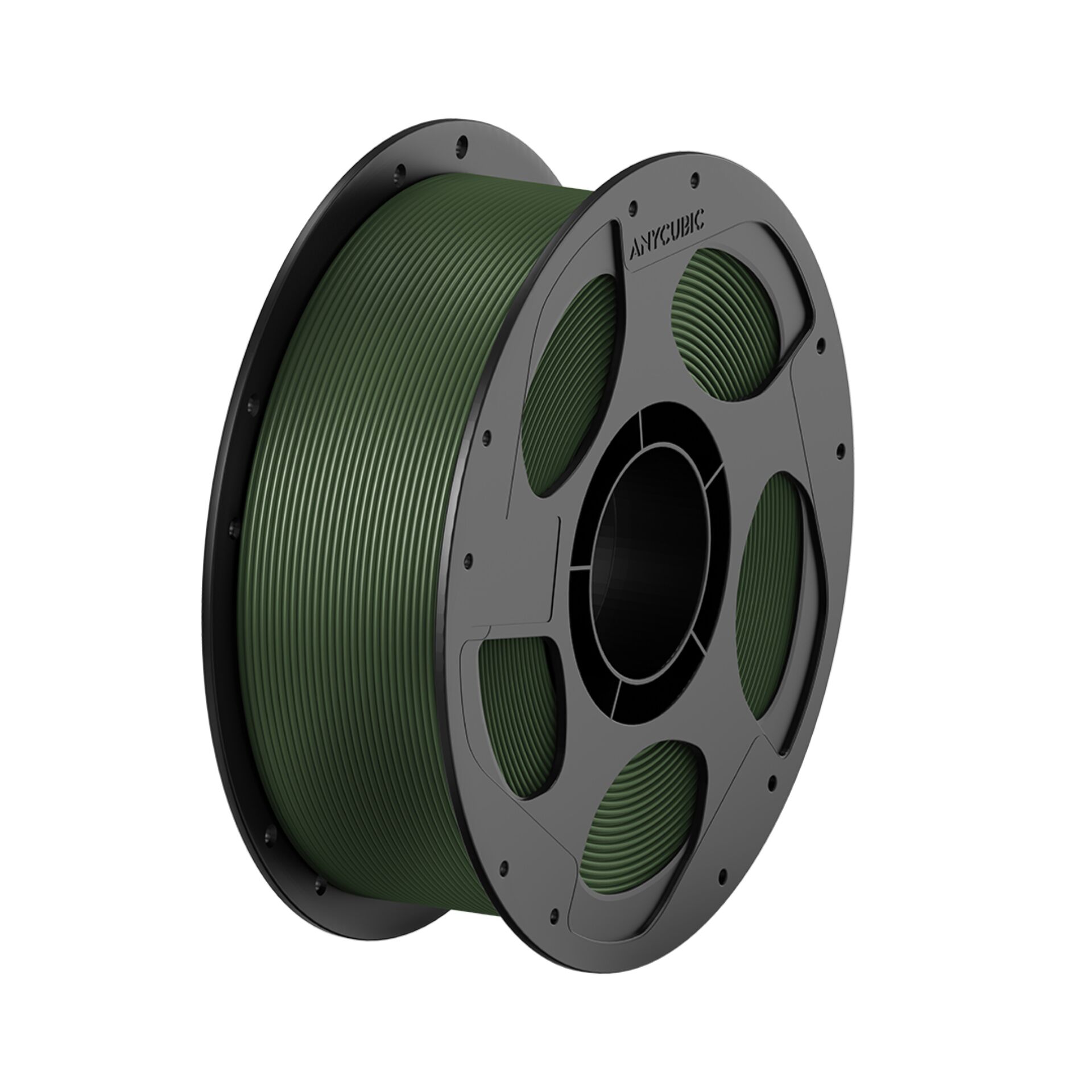 3D printer filament, PLA filament, green filament, green spooling, filament spool