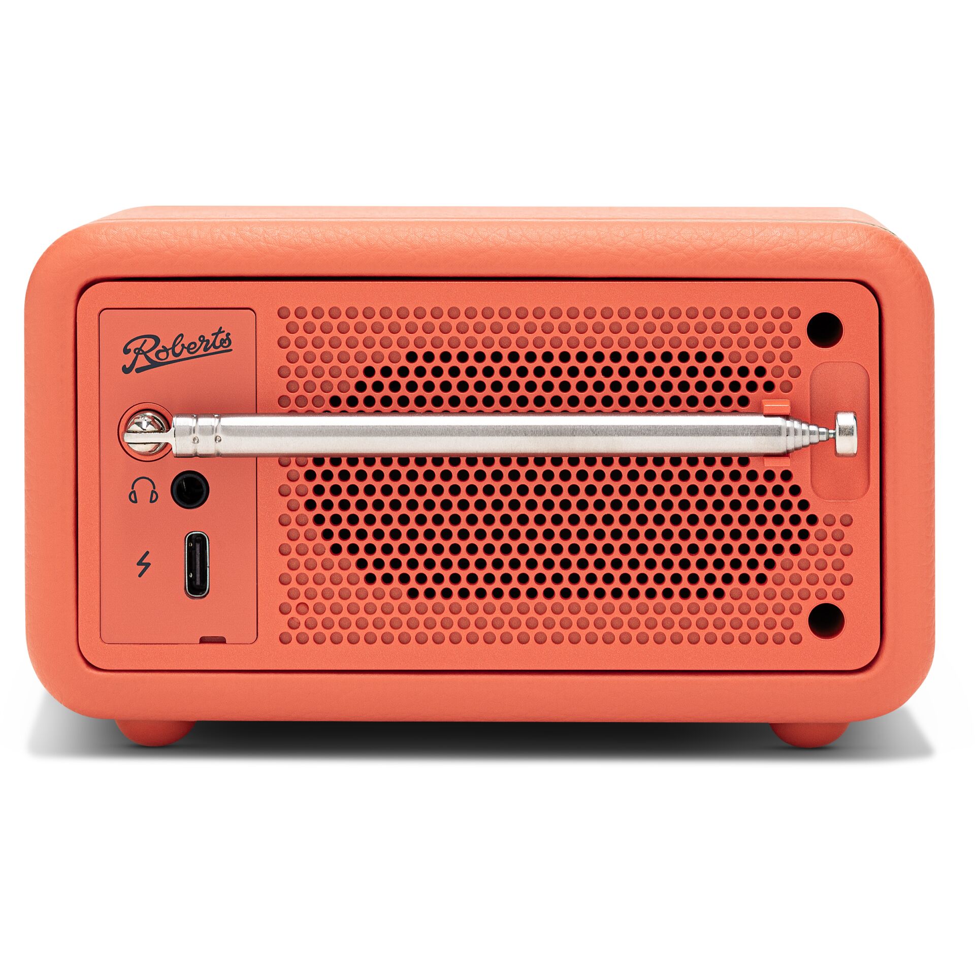 kleiner Lautsprecher, Bluetooth, Radio, orange, perforierte front