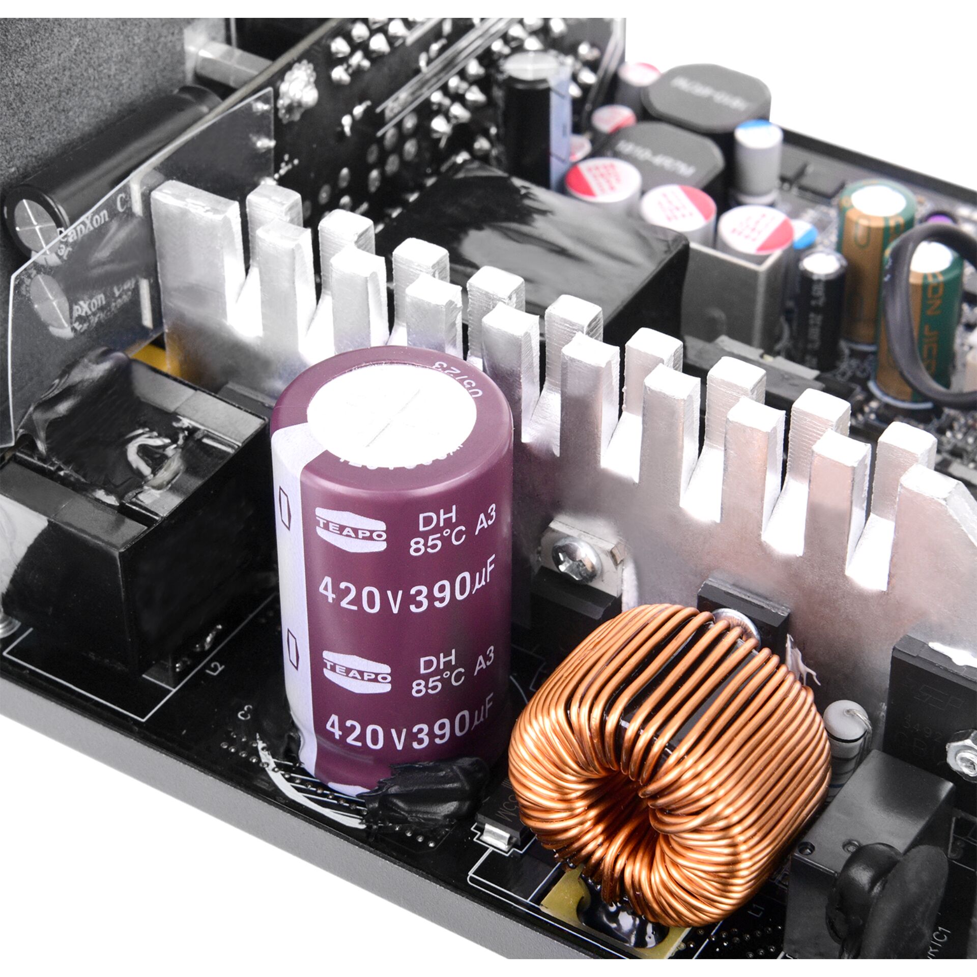 kondensator, elektronikkarte, spule, induktivität, 420V 390µF