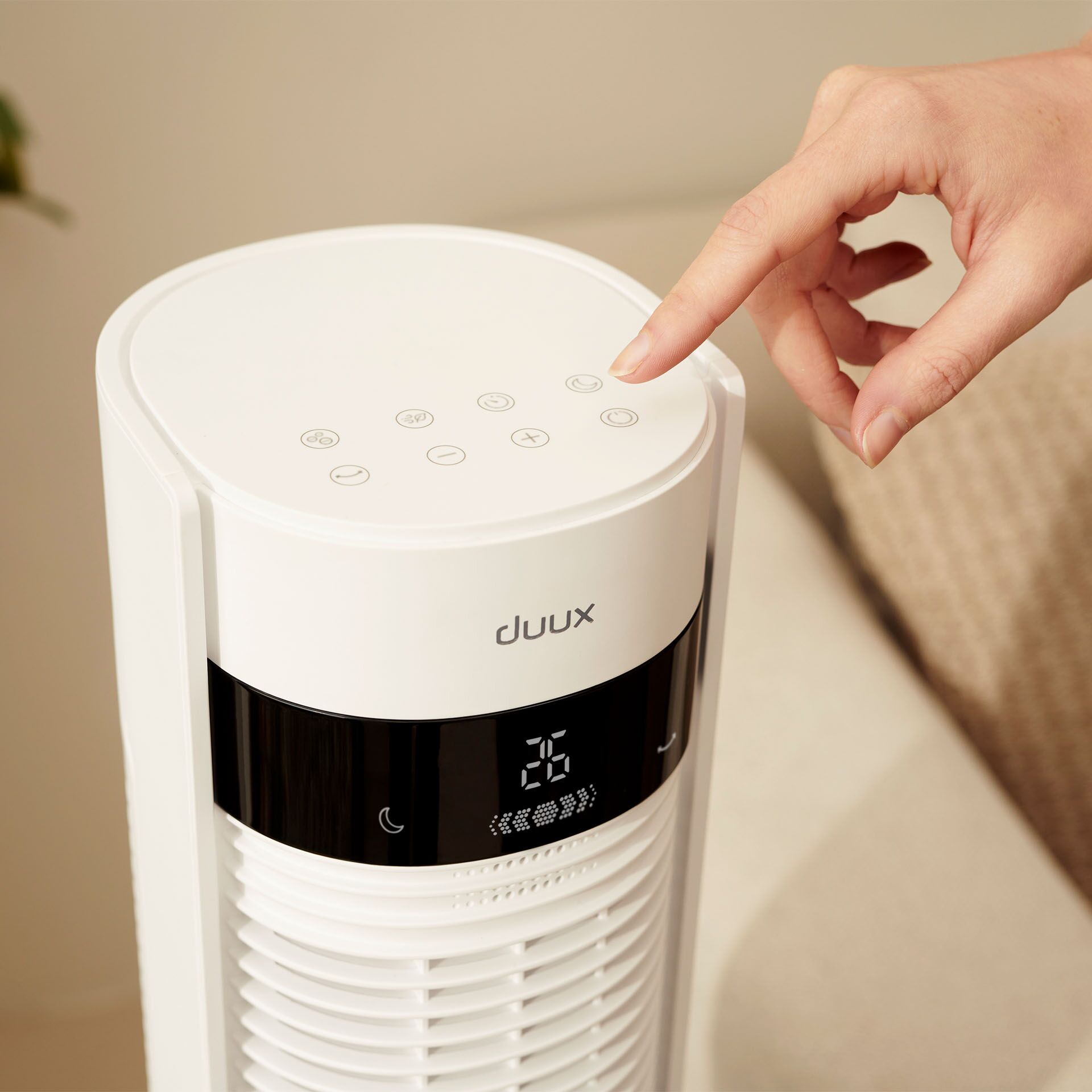 Ventilator, Luftkühlung, Luftbefeuchter, Digitalanzeige, Weiß