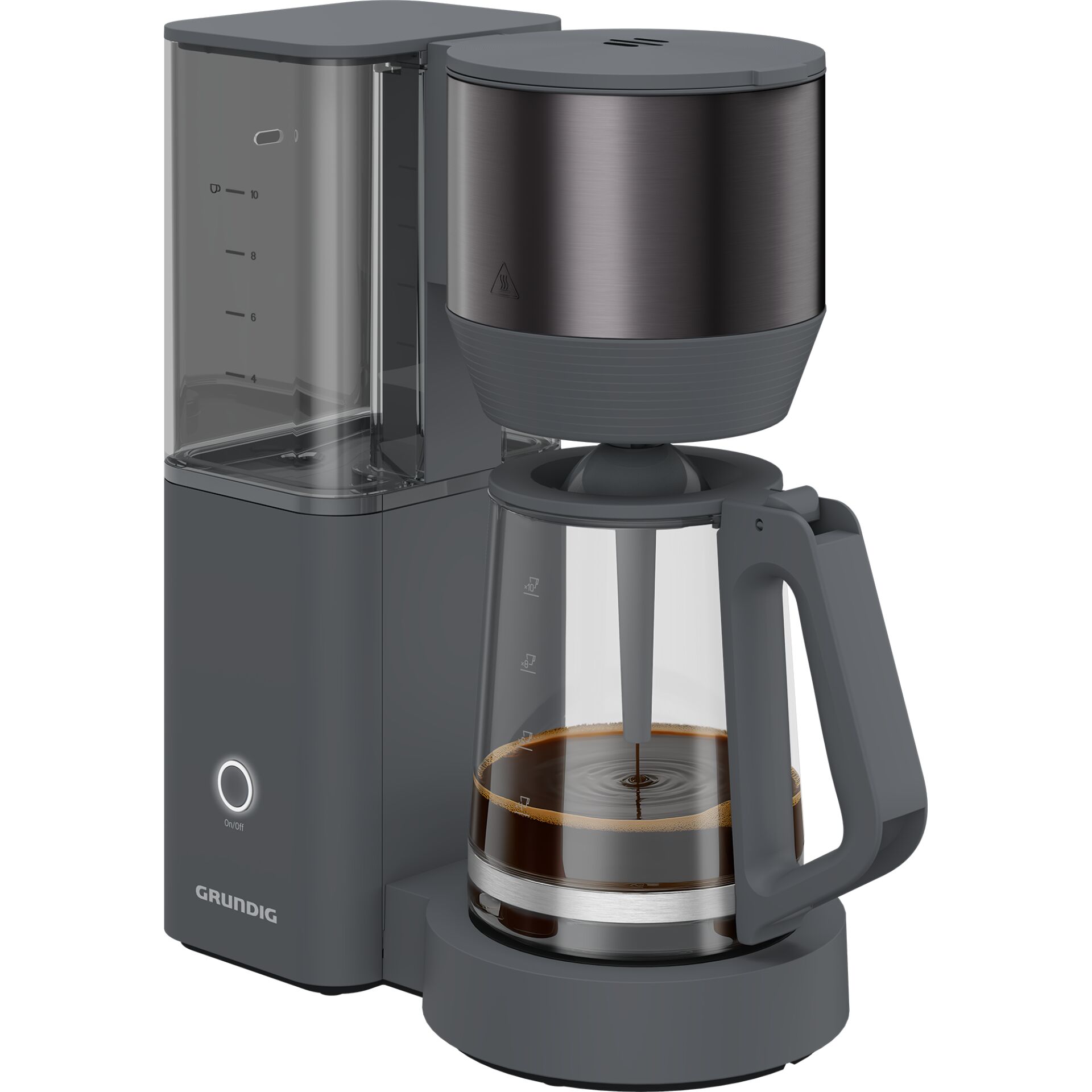 Kaffeemaschine, Filterkaffeemaschine, Glasbehälter, Doppelkammer, Schwarz/Anthrazit
