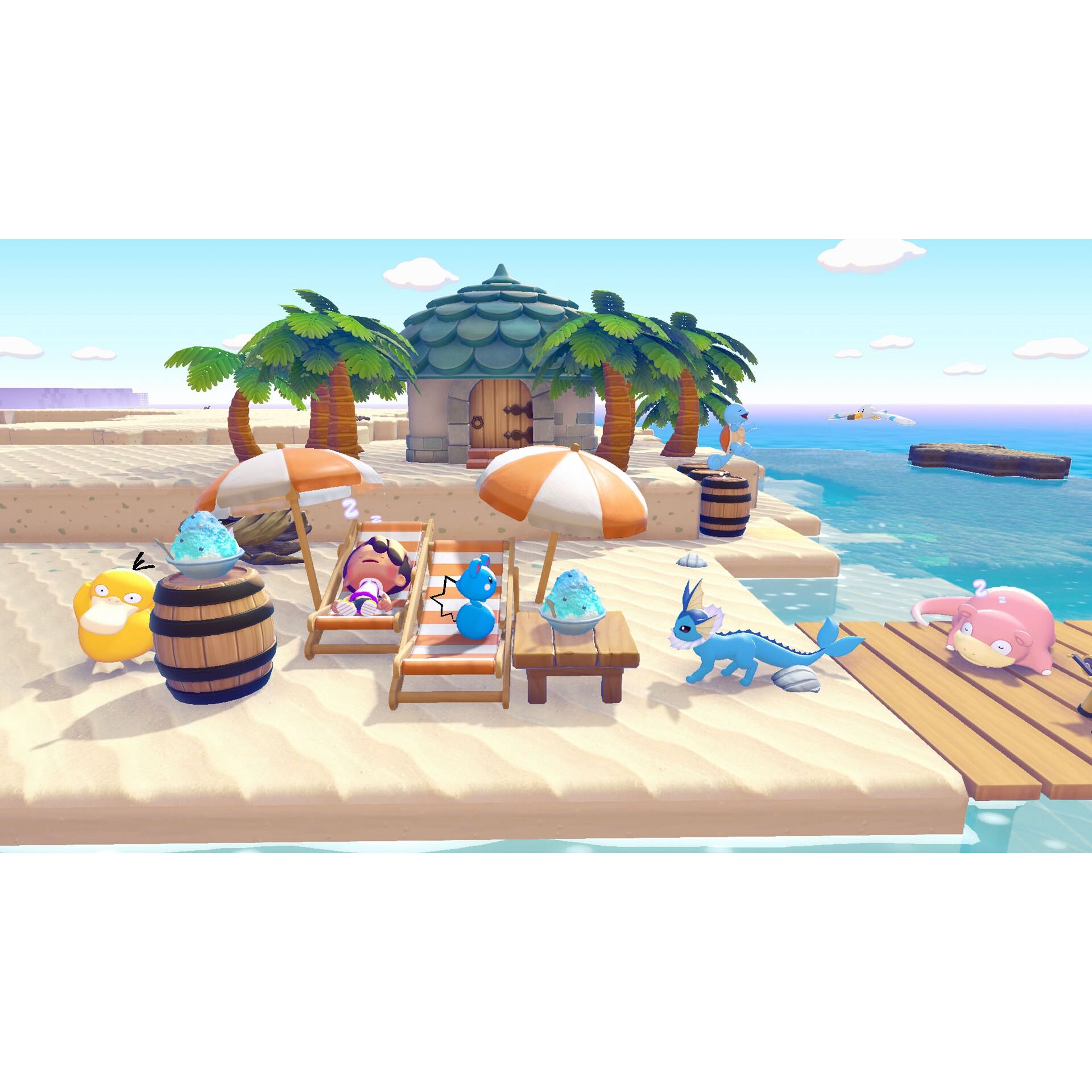 Sandstrand, Strandstühle, Schirm, Blauer Drache, Muscheln