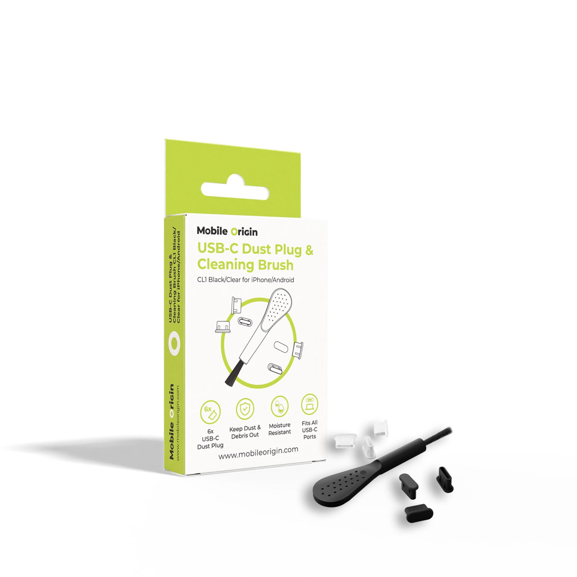 USB-C, Staubschutz, Reinigungsbürste, Feuchtigkeitsbeständigkeit, iPhone/Android Zubehör