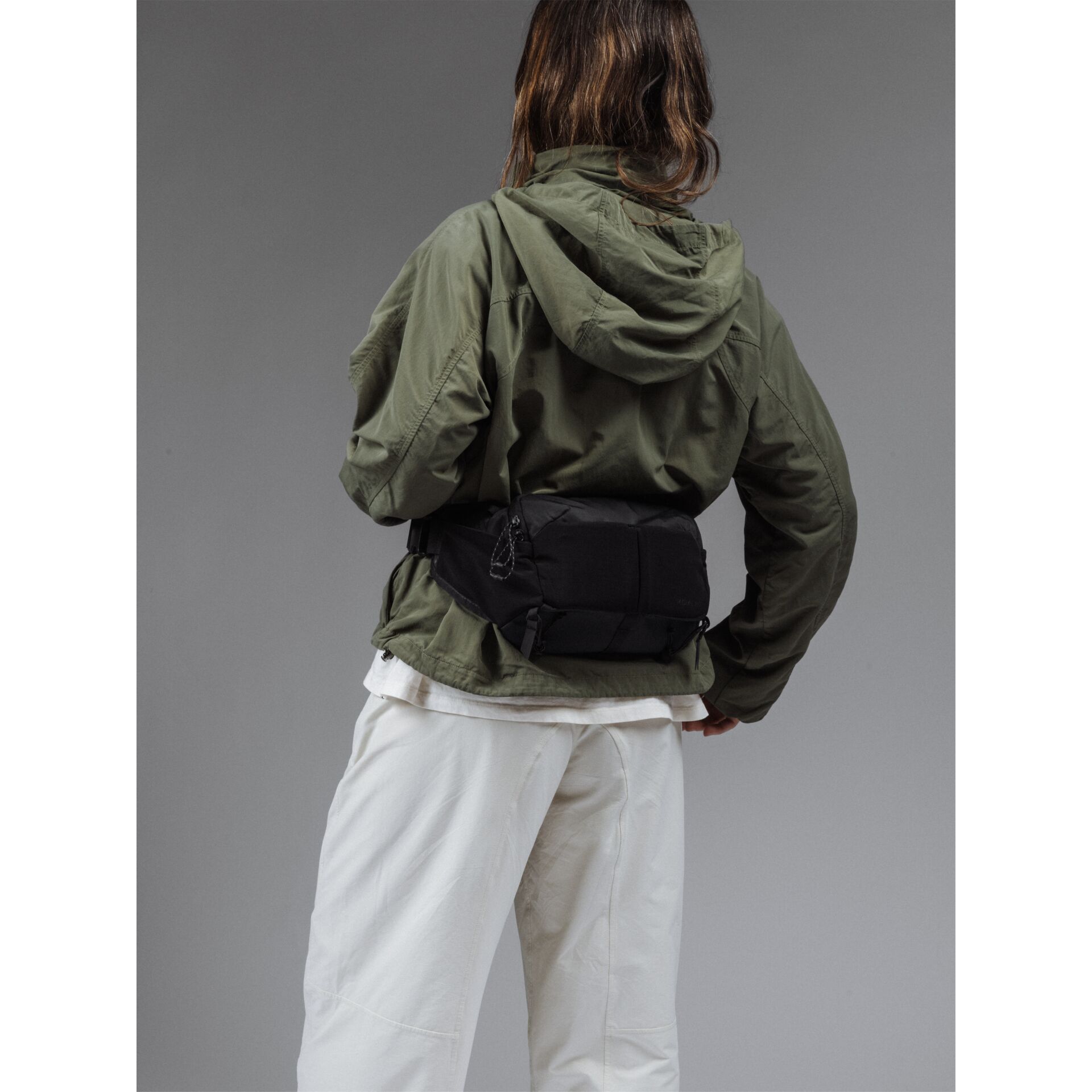 Jacke, Hemd, Gürteltasche, Olive, Hoodie