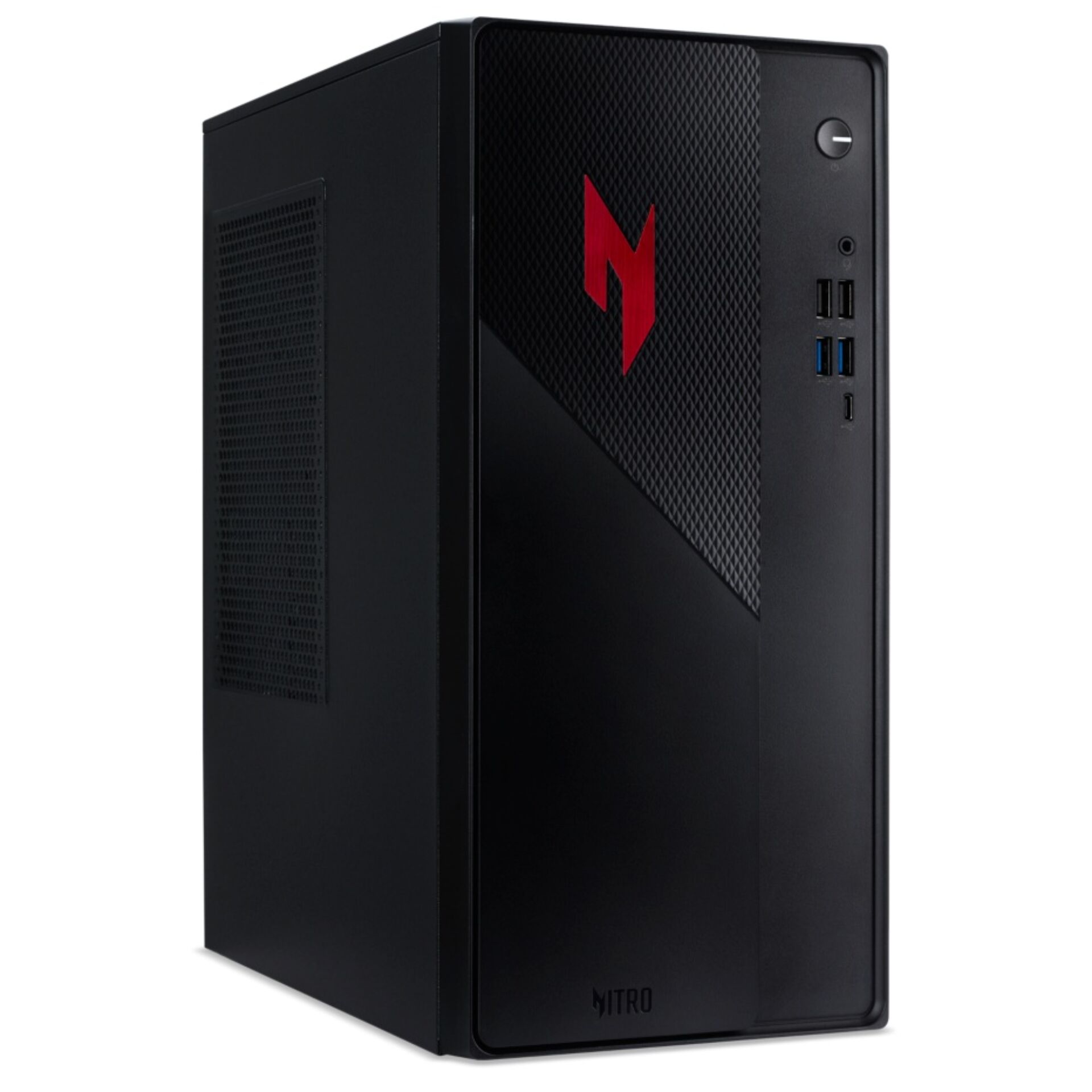 PC-Tower, Gaming-Case, MITRO, Schwarz, Vorderseite-USB
