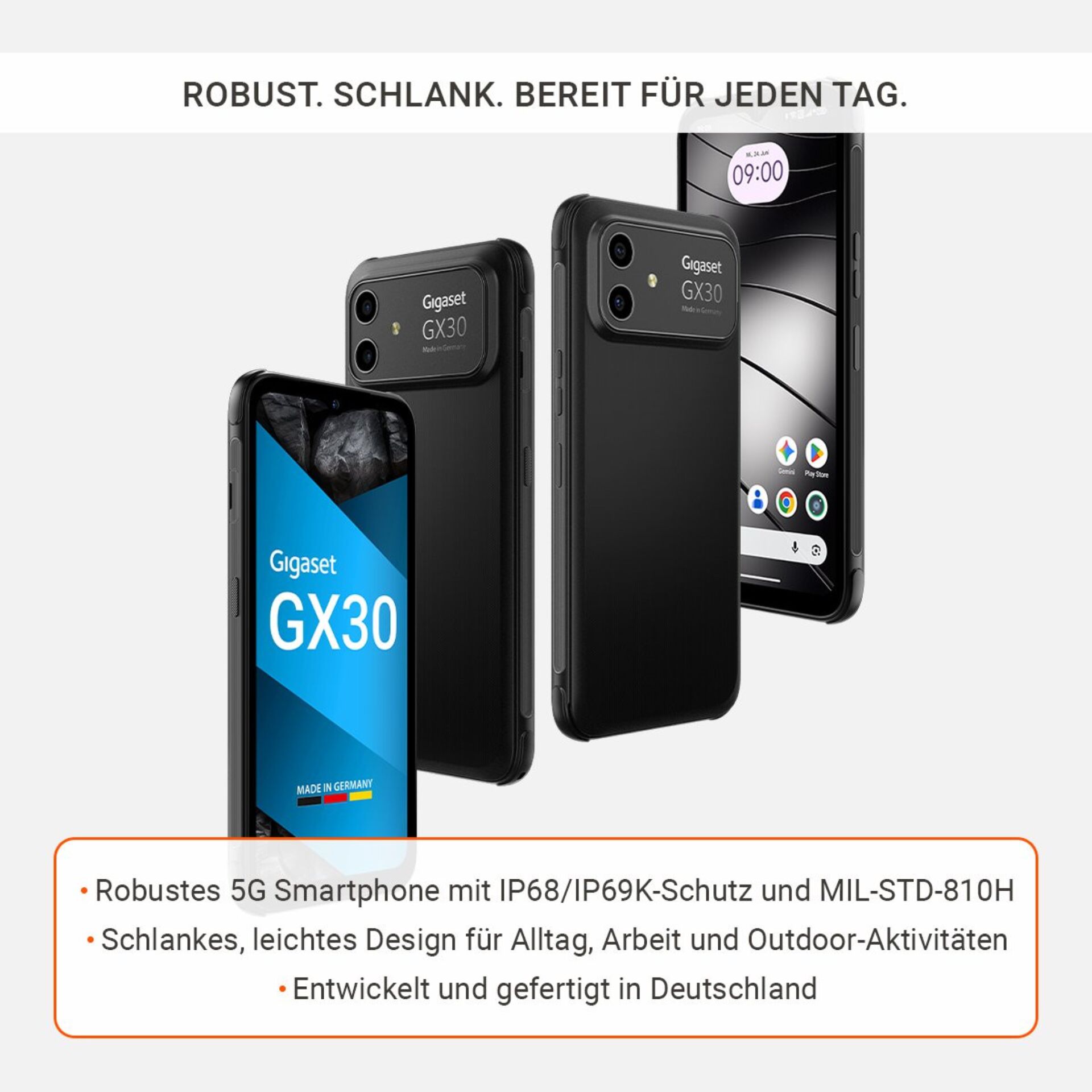 Smartphone, Gigaset GX30, 5G, IP68, Industriell tauglich