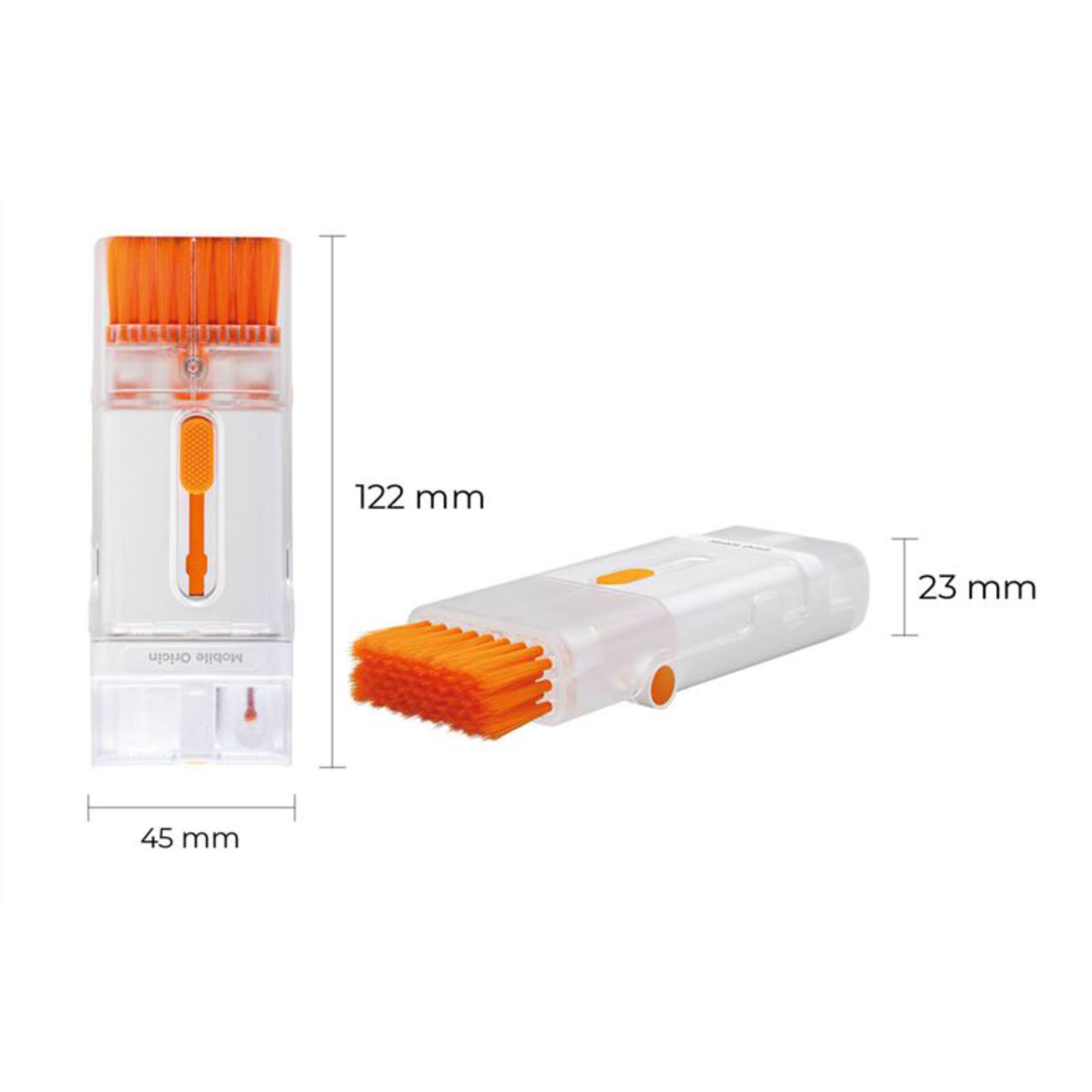Reinigungsbürste, Silikonbürste, Orangfarbene Borsten, Kantenreiniger, Handheld Bürste