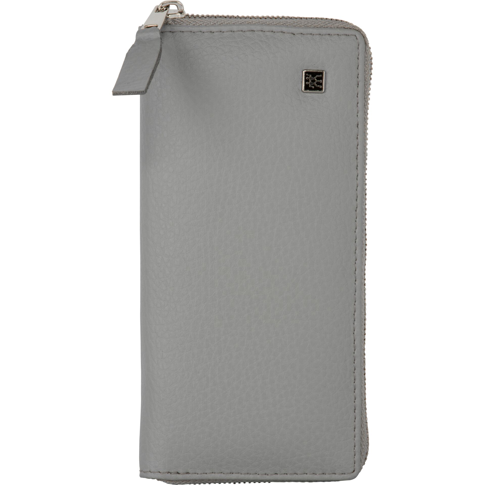 wallet, zippered, gray, leather, pouch