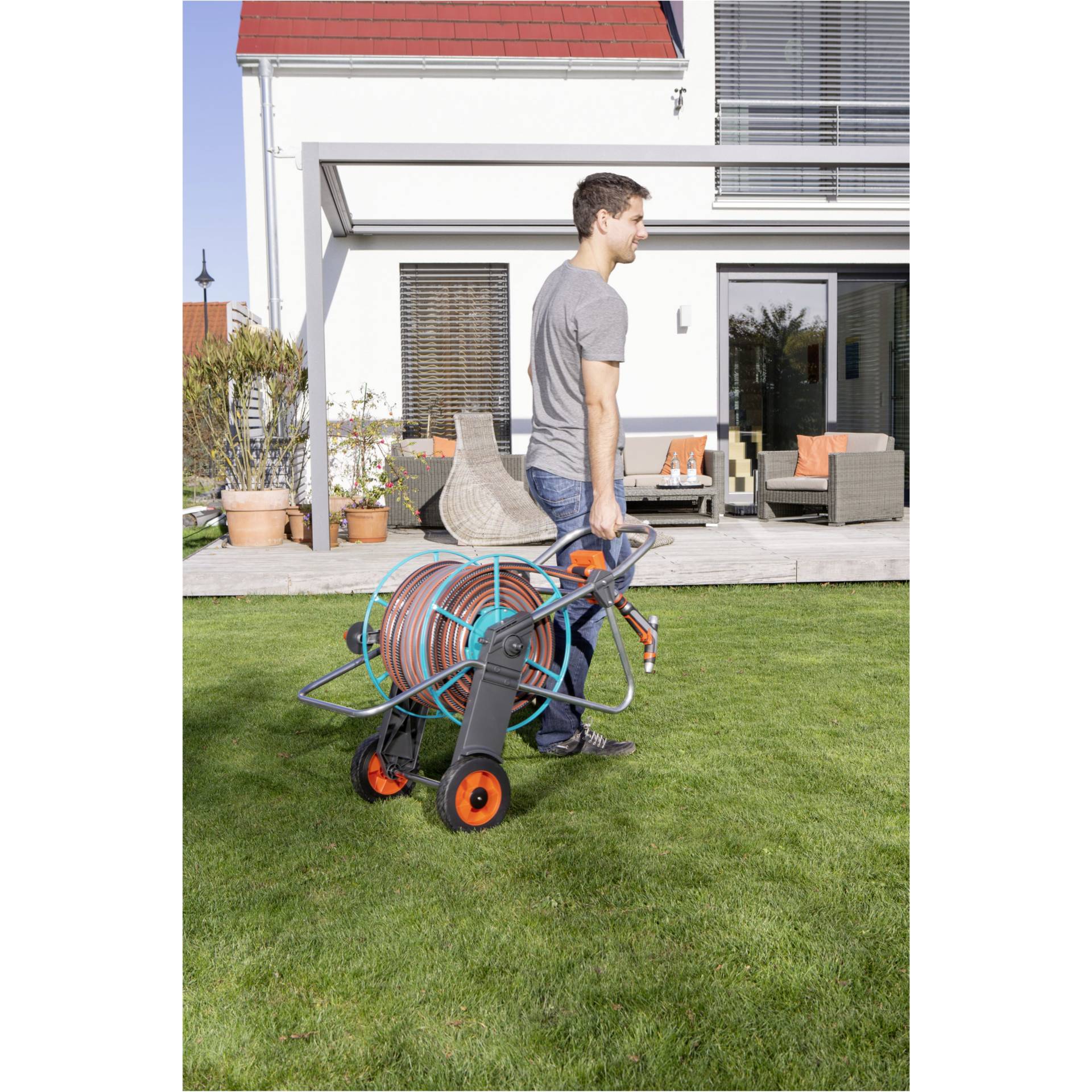 Gras, Person, Rasen, Schuh, Schieben