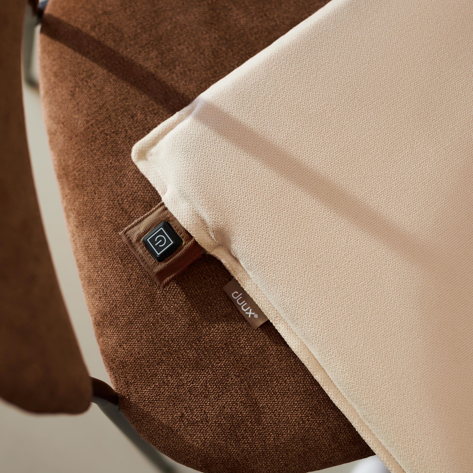 sofa, kissen, braun, stoff, schalter