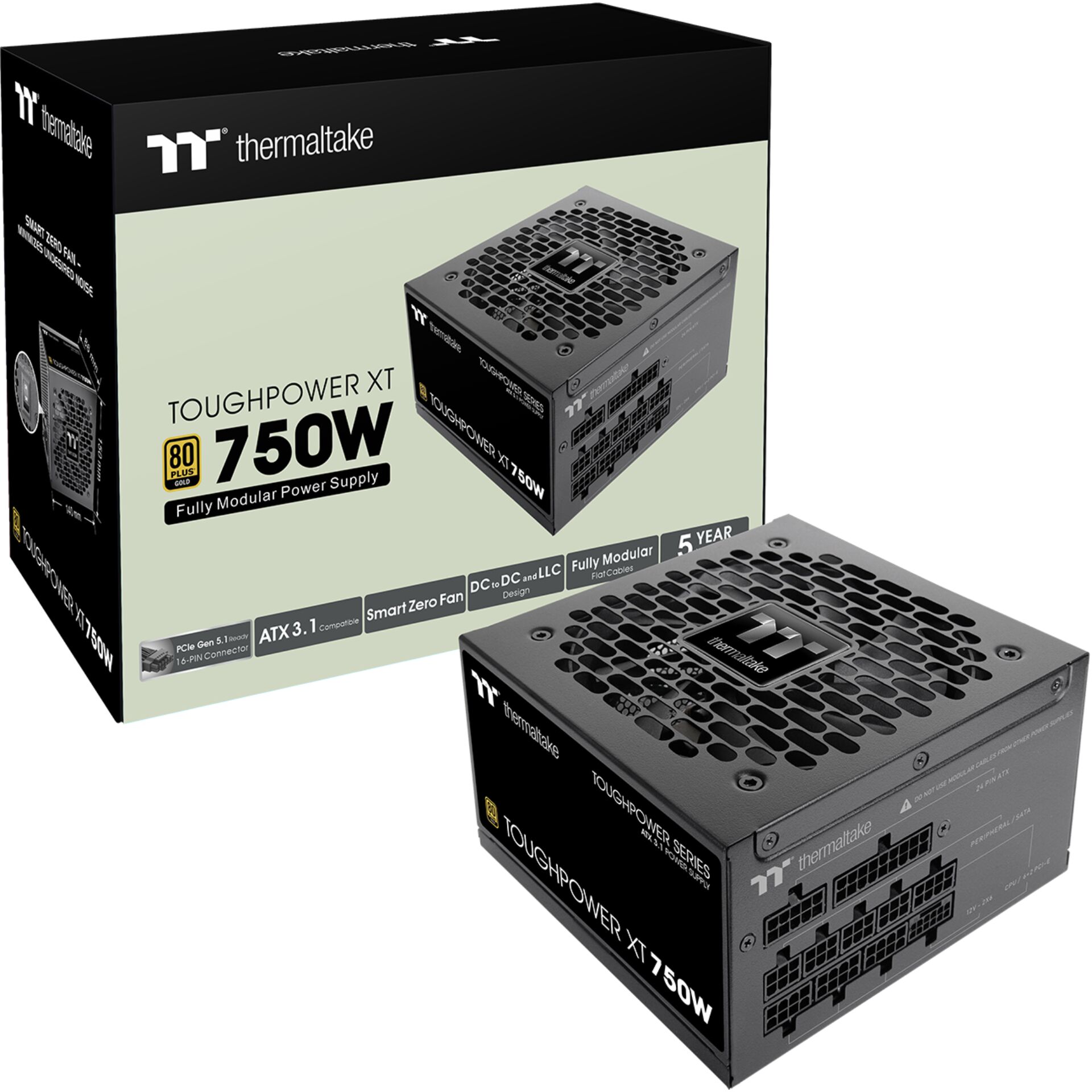 750W, Stromversorgung, ATX, Gold-Effizienz, Modular