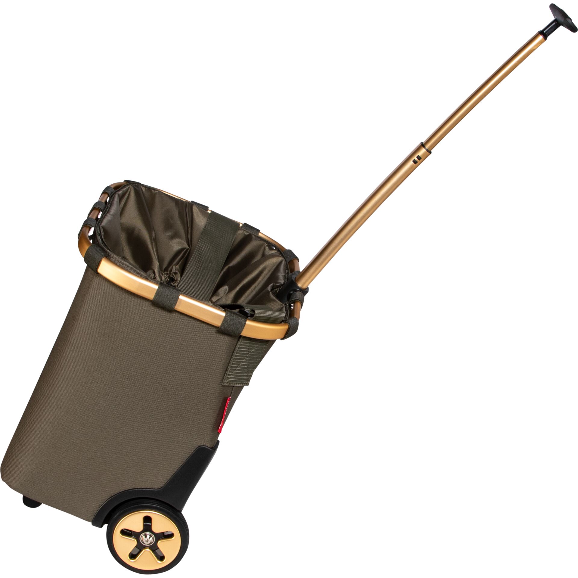 Einkaufstrolley, Zwei Räder, Teleskopgriff, Stofftasche, Bronzefarben