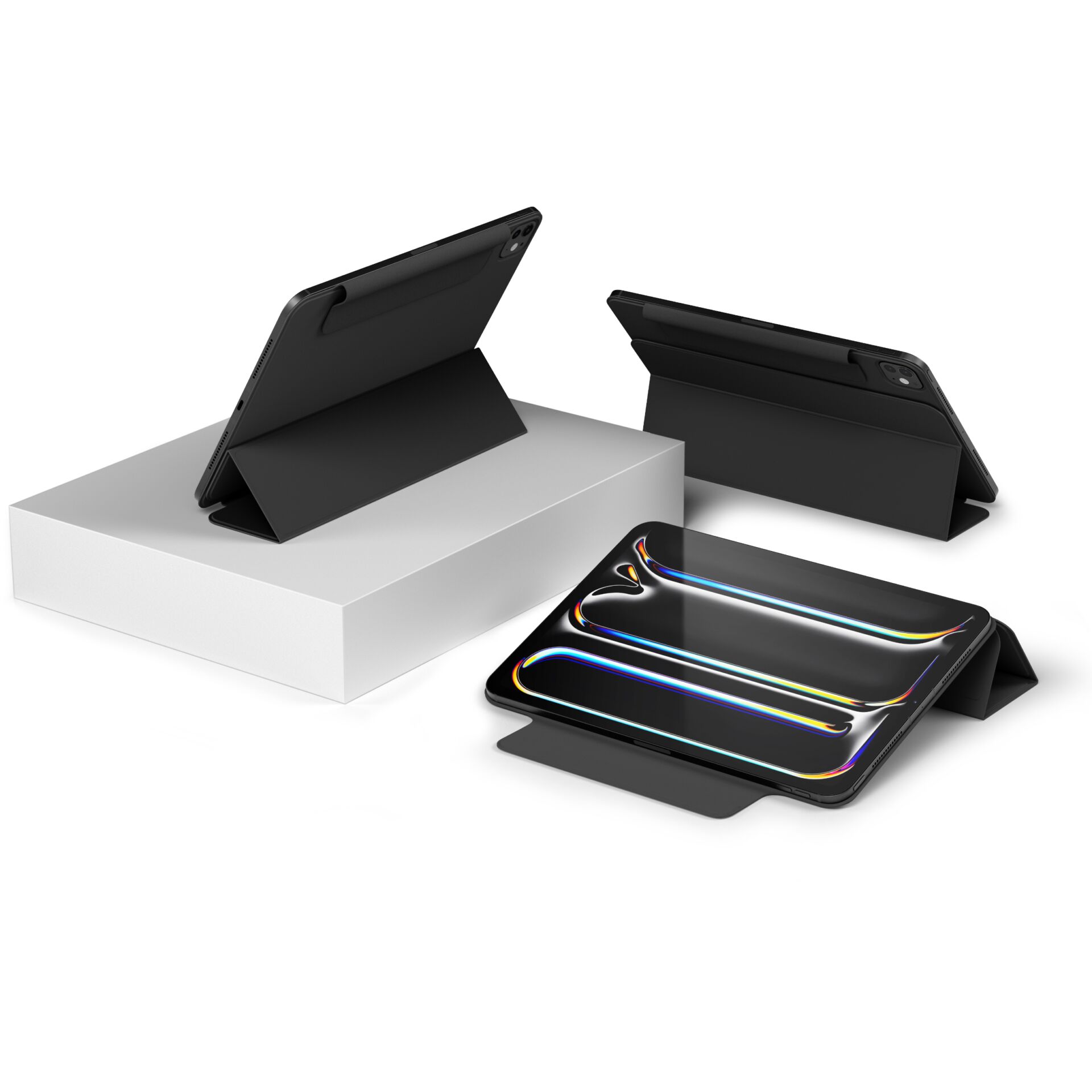 Hüllenständer, Tablet-Hülle, Magnetisch, Kunststoff, Schwarz