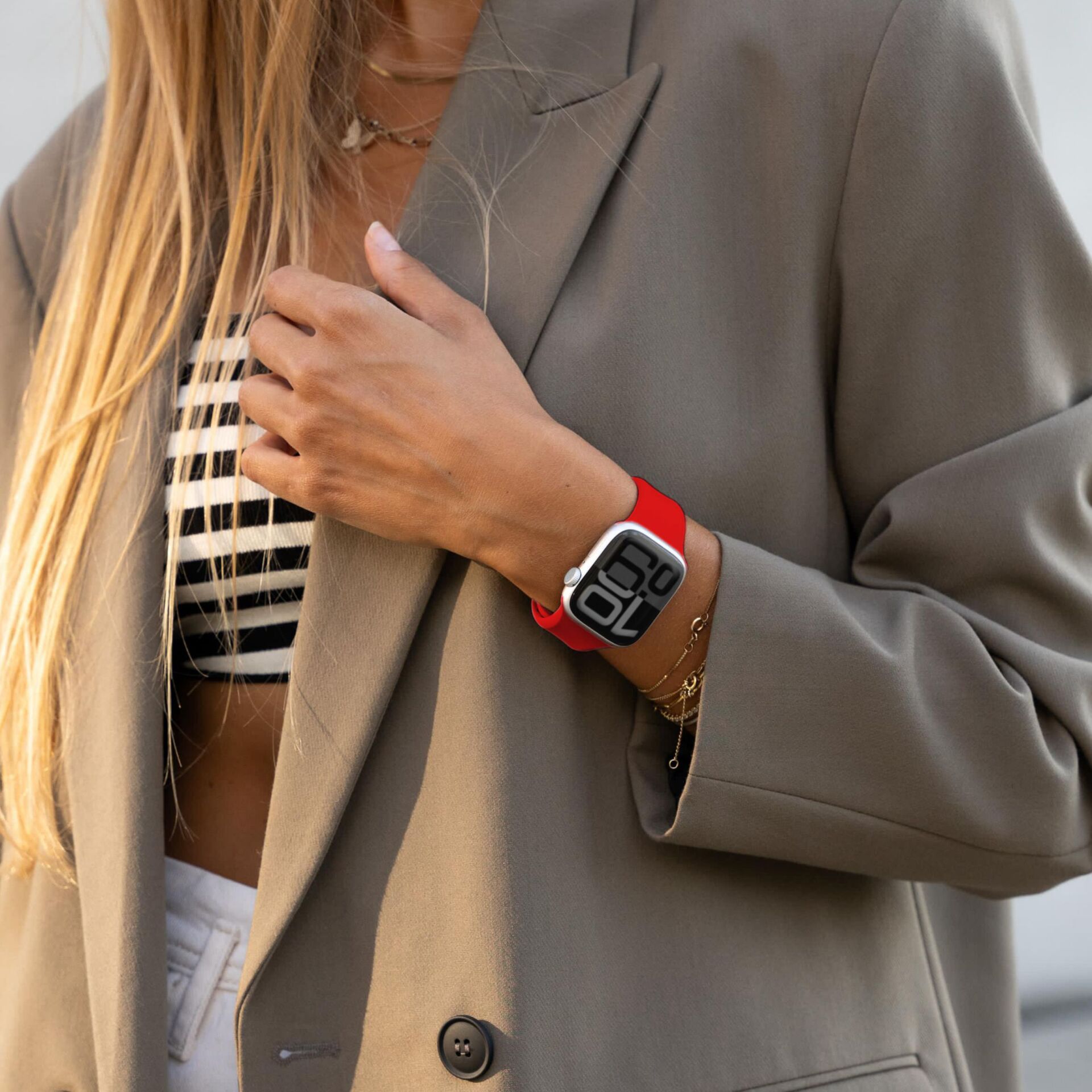 Bekleidung, Mantel, Blazer, Jacke, Armbanduhr