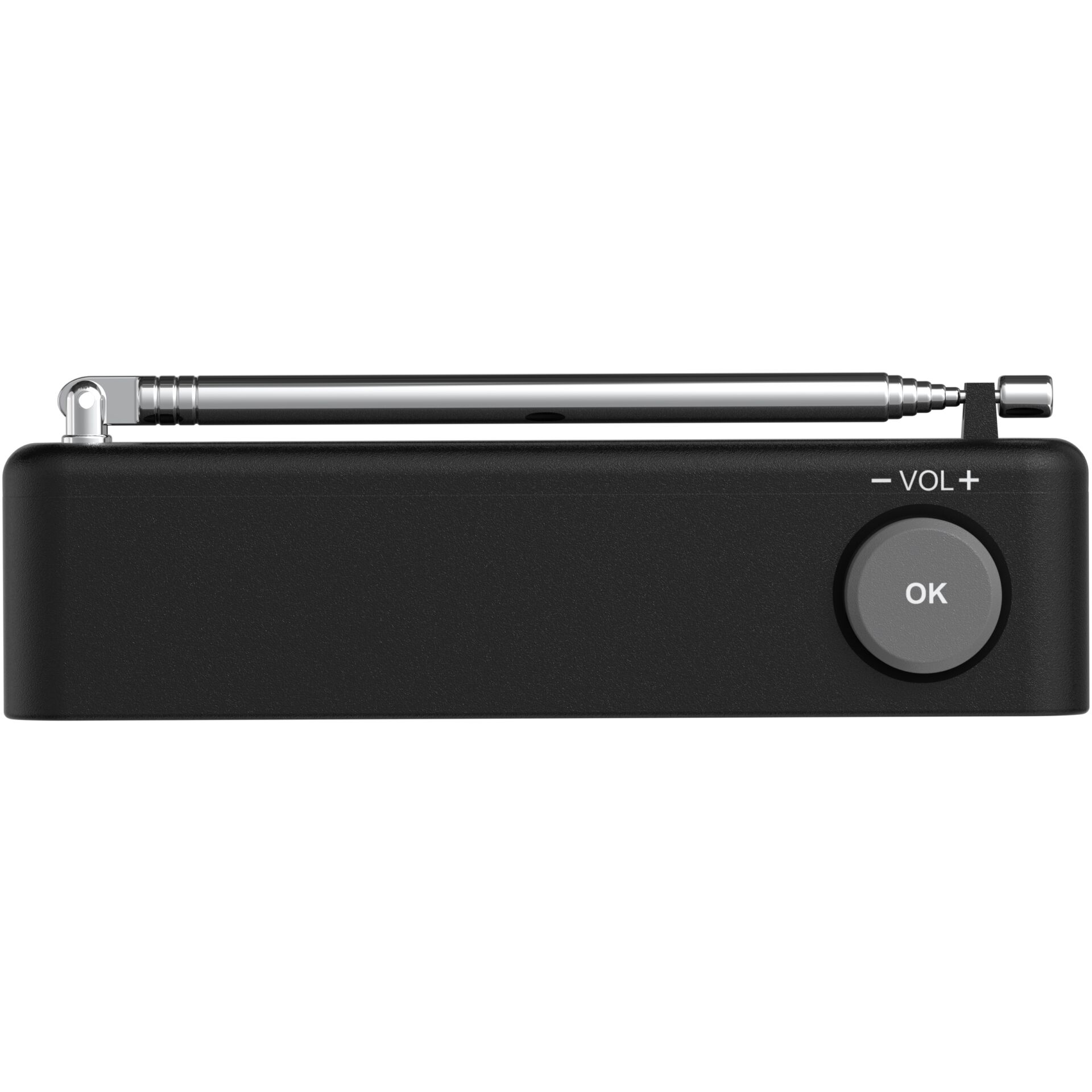 Bluetooth-Adapter, Radioempfänger, Volumenregler, OK-Taste, Kabelanschluss