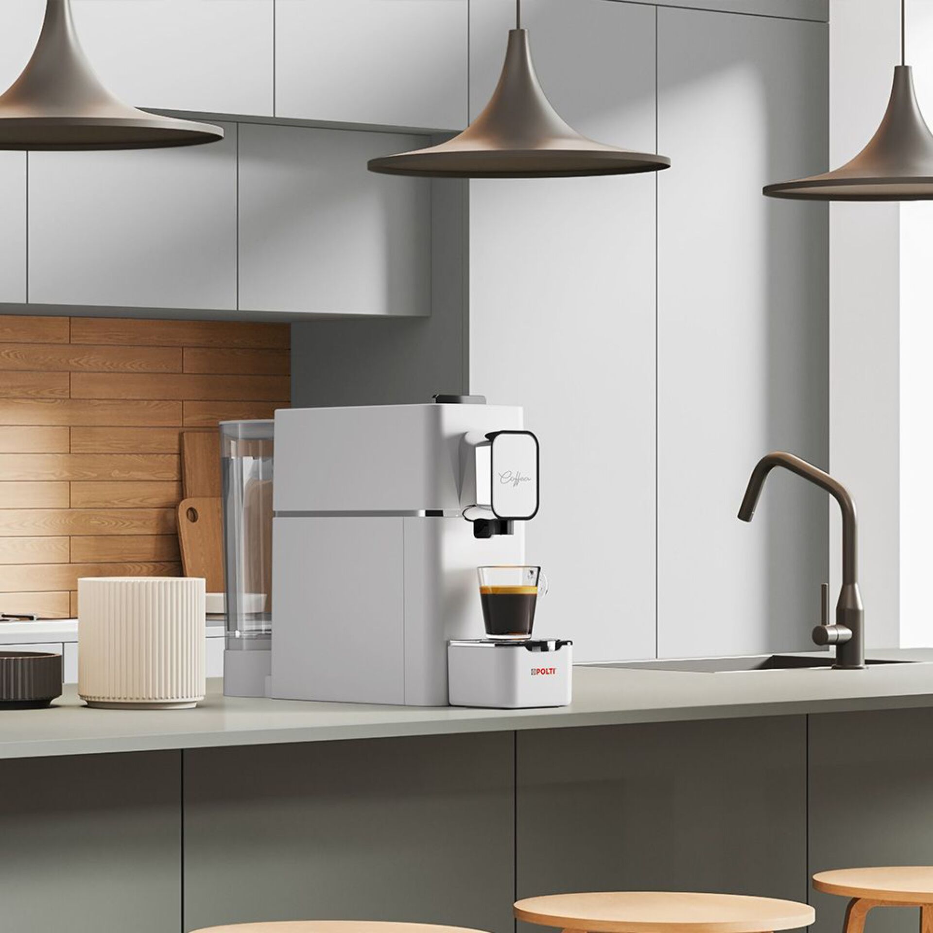 Kaffeemaschine, Espressomaschine, weiß, Wassertank, Kapselmaschine