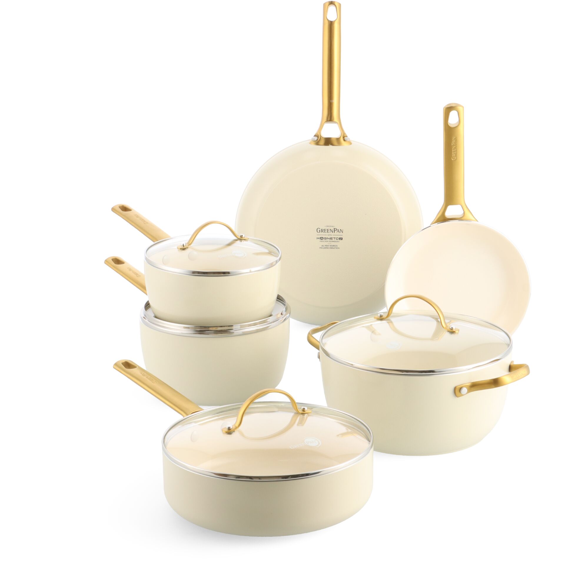 GreenPan Padova Reserve 6-tlg.  Topf&Pfannenset Creme