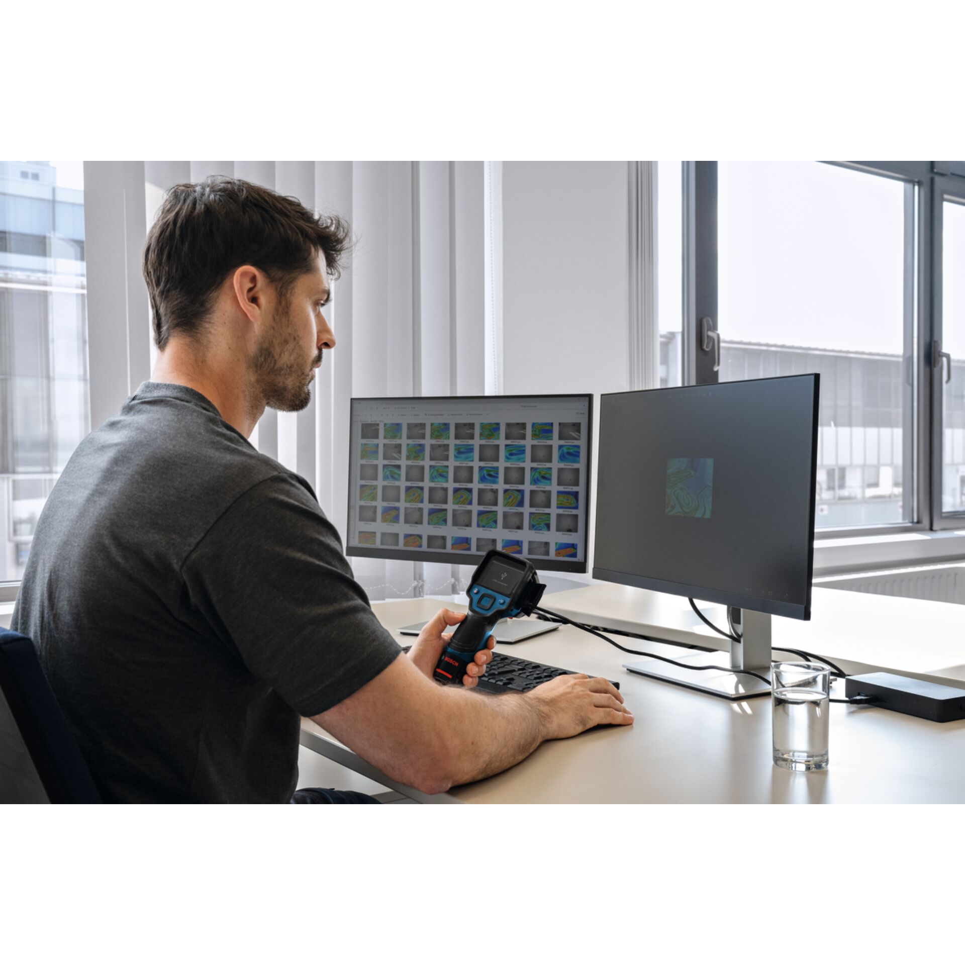 Tabelle, Schreibtisch, Kopf, Überwachen, Gesicht