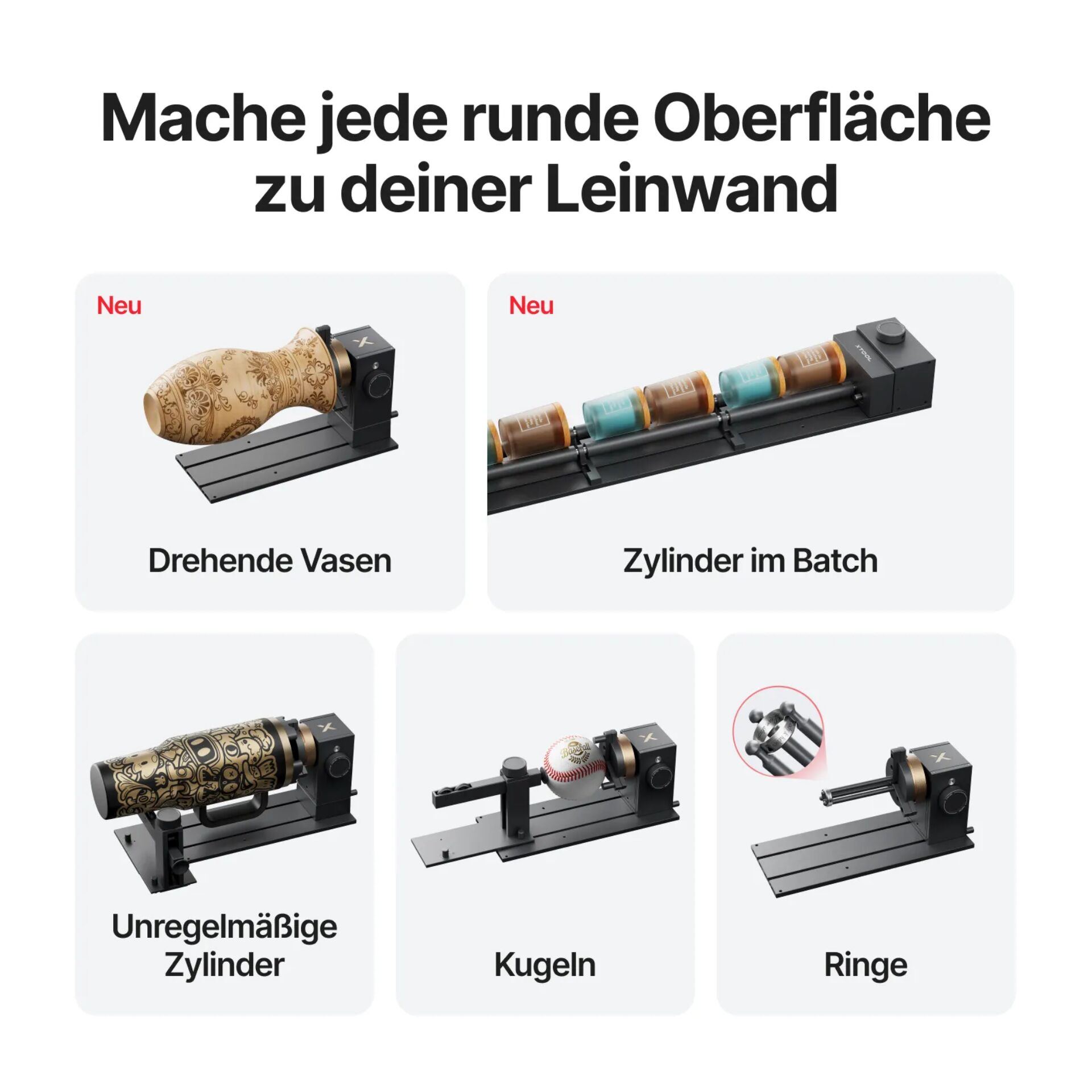 DreheVase, Zylinder im Batch, Unregelmäßige Zylinder, Kugeln, Ringe