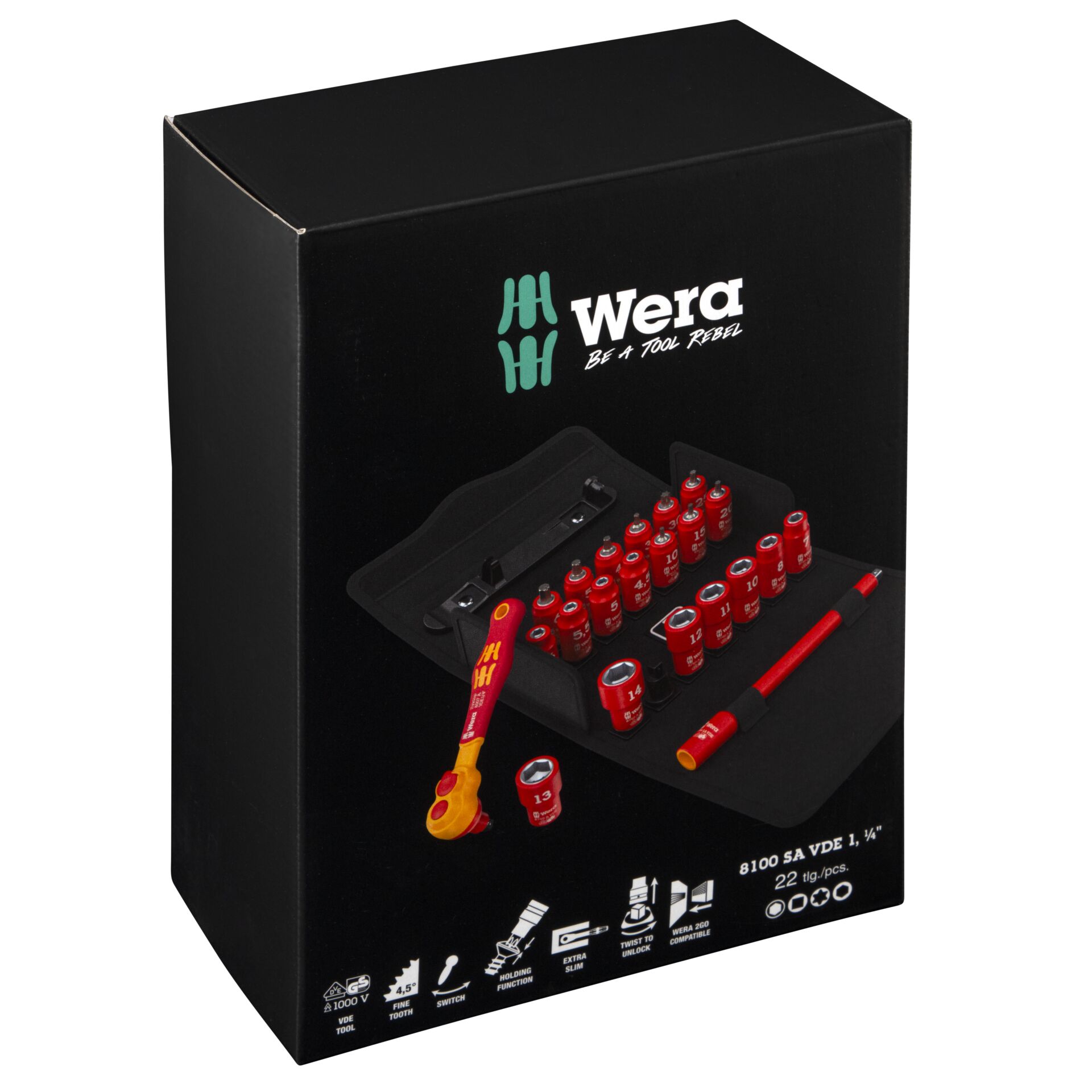 Wera 8100 SA VDE 1 Zyklop  Knarrensatz 1/4"