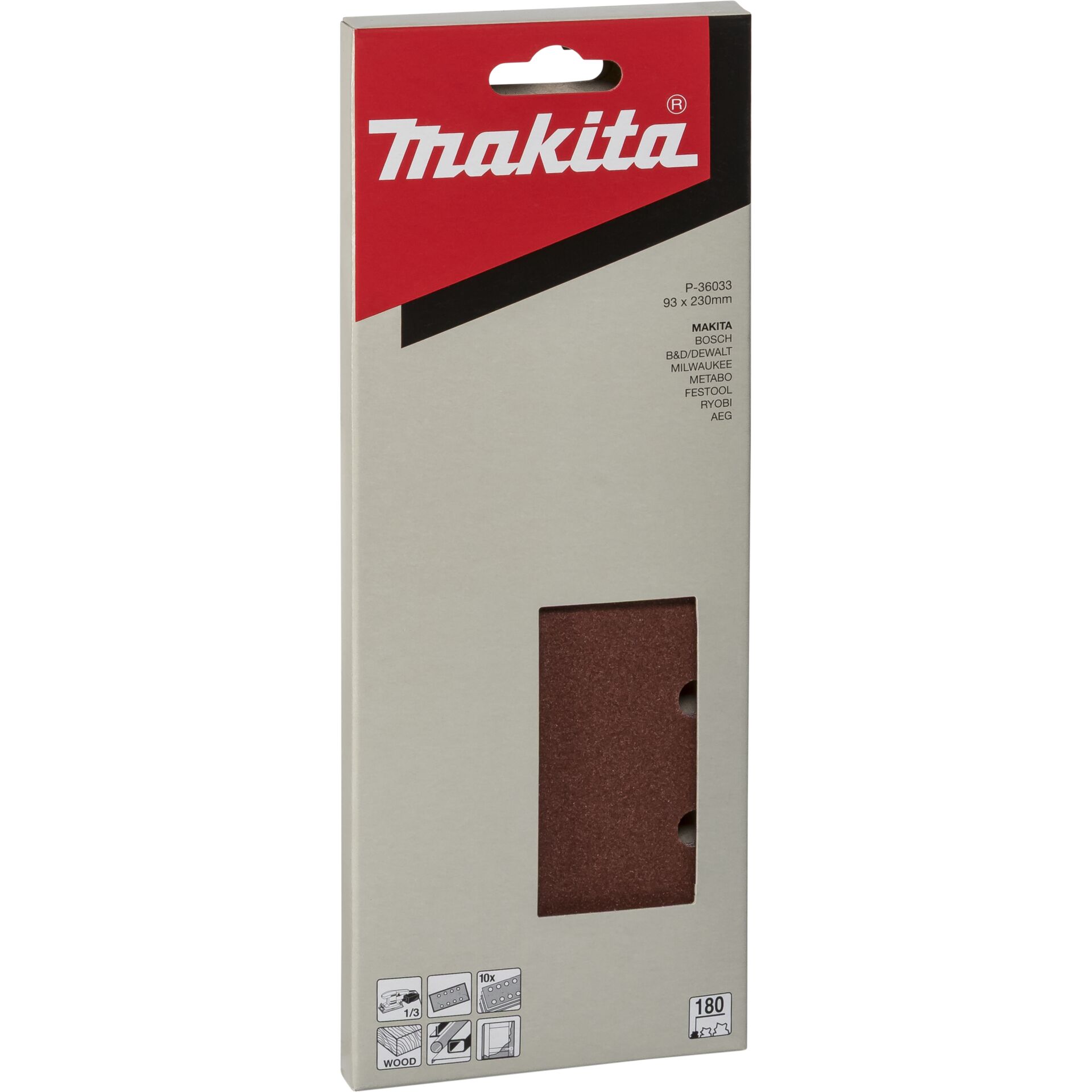 Makita Schleifpap. 93x230mm K180  LOCH