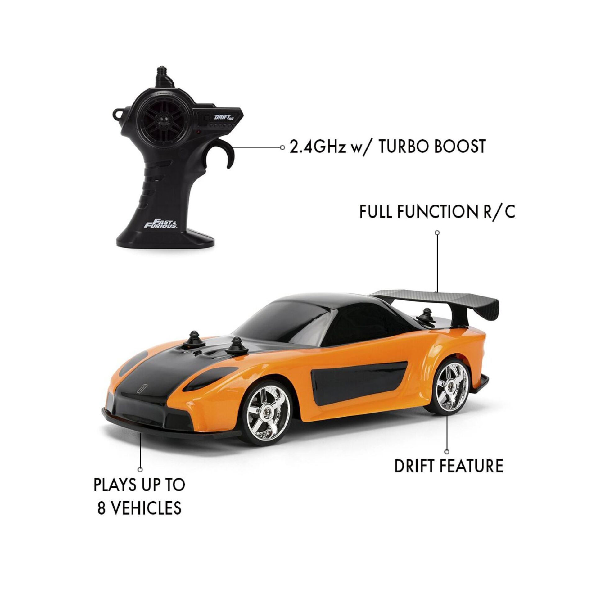 Fernbedienung, RC-Car, Turbo Boost, Drift Car, 8 Fahrzeuge Spielzeug