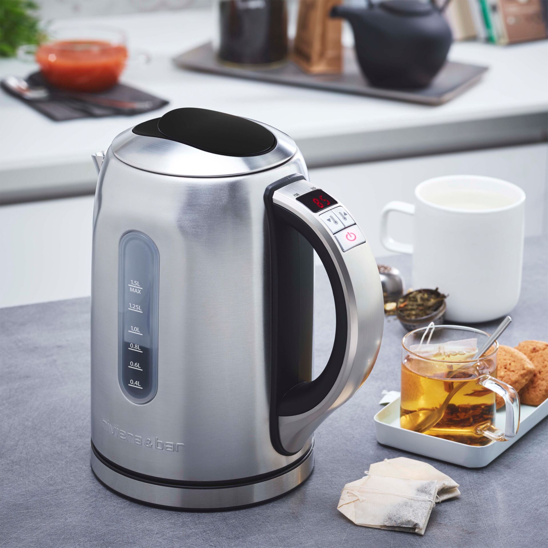 Wasserkocher, Stainlessstahl, Digitale Anzeige, Temperaturanzeige, Küchengerät