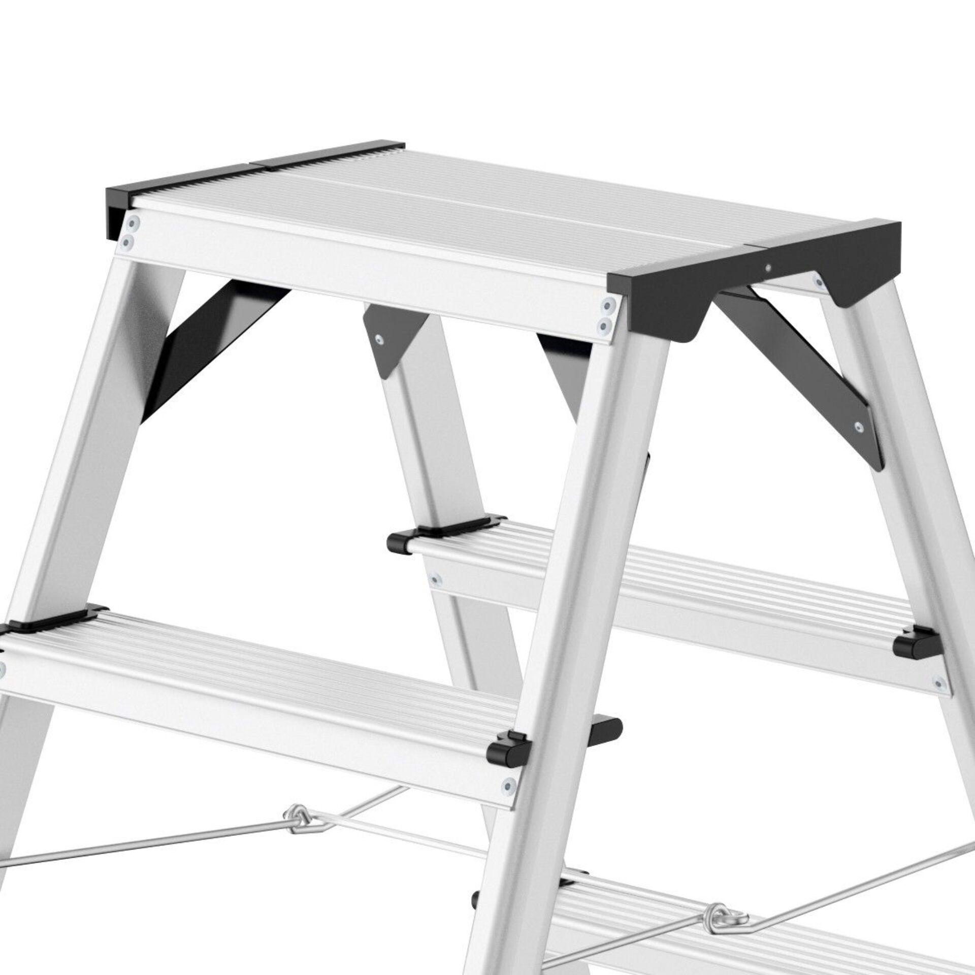 Leiterstufe, Aluminium, Trittstufe, Sprossenleiter, Gleitschienen