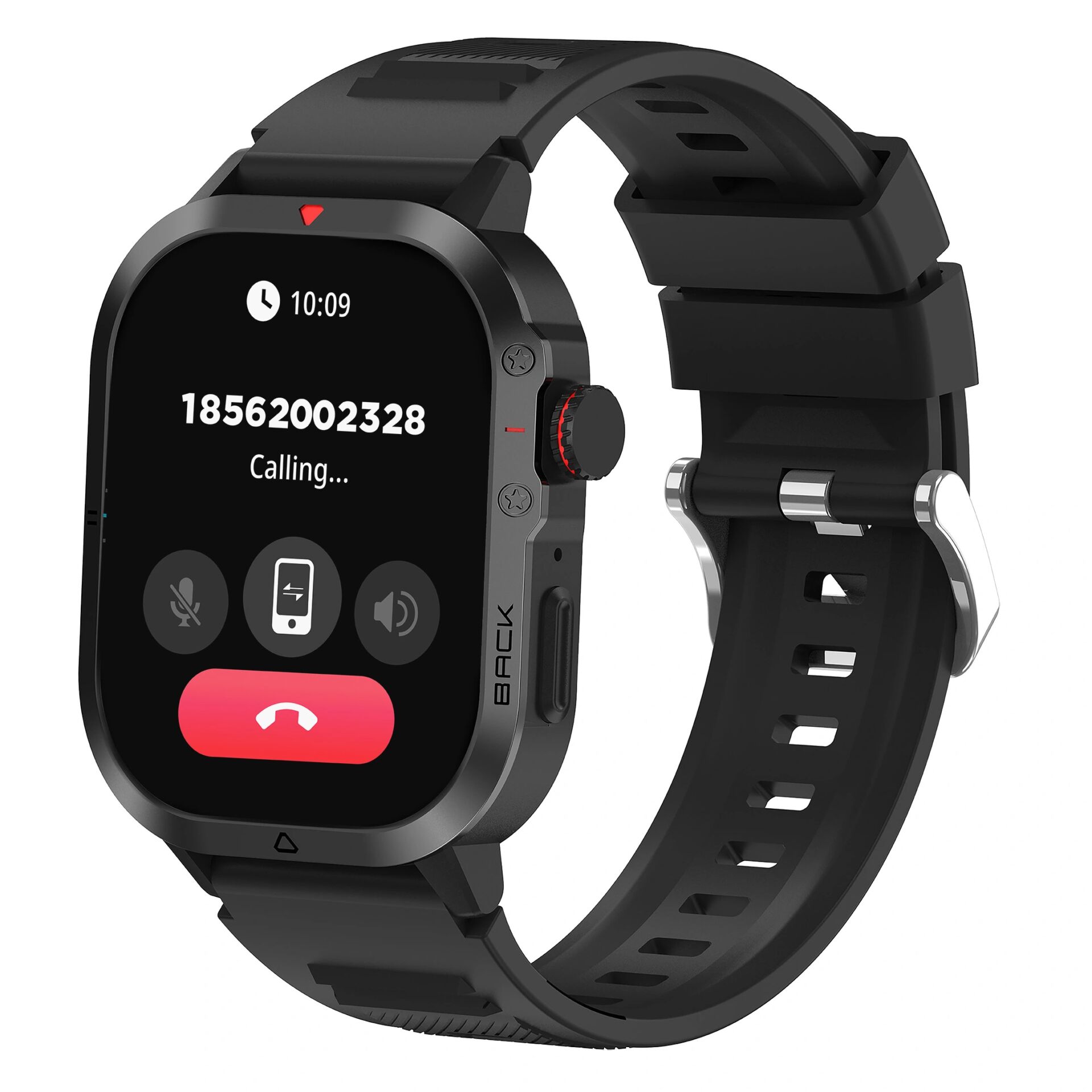 smartwatch, Uhr, Anruf, schwarz, Silikonarmband