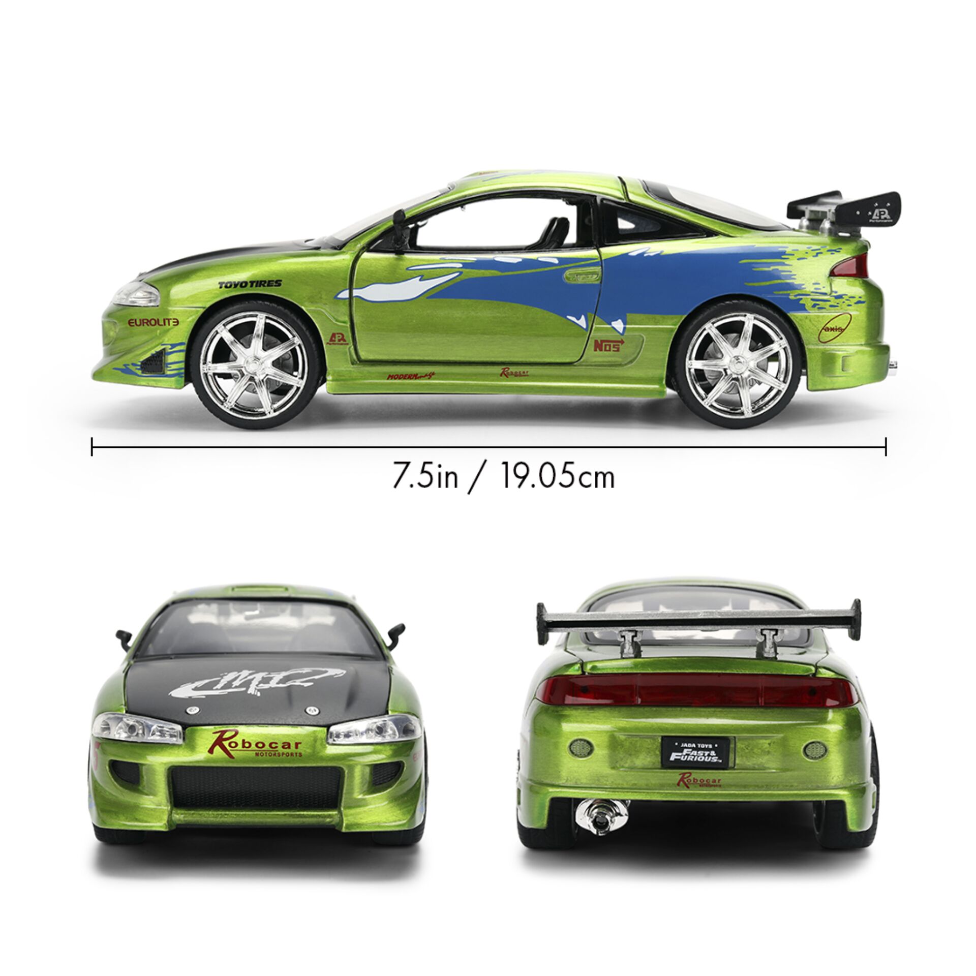 RC-Auto, grünes Auto, modifiziertes Auto, Auspuffspoiler, 6+ Maßstab