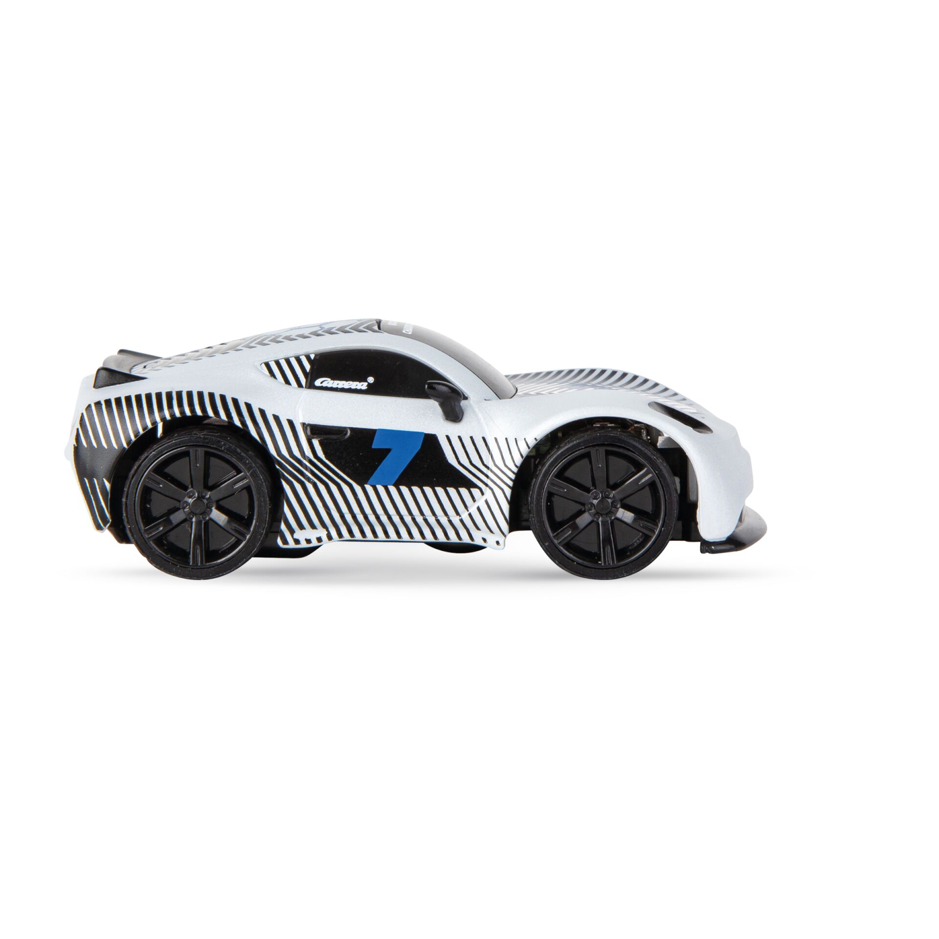 Spielzeugauto, Rennwagen, Karo/Marbeltuning, schwarz, weiß