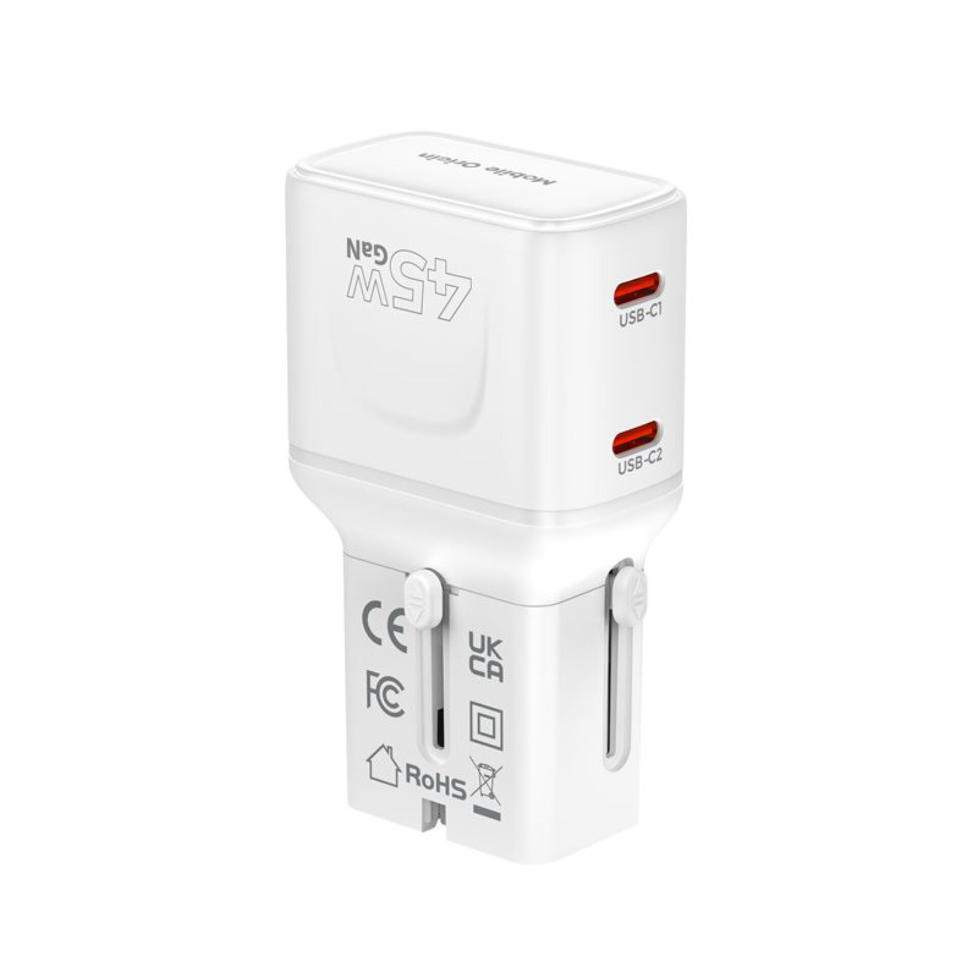  USB-C Ladegerät,  USB-C,  USB-C Ports,  Wandstecker,  weißer Adapter