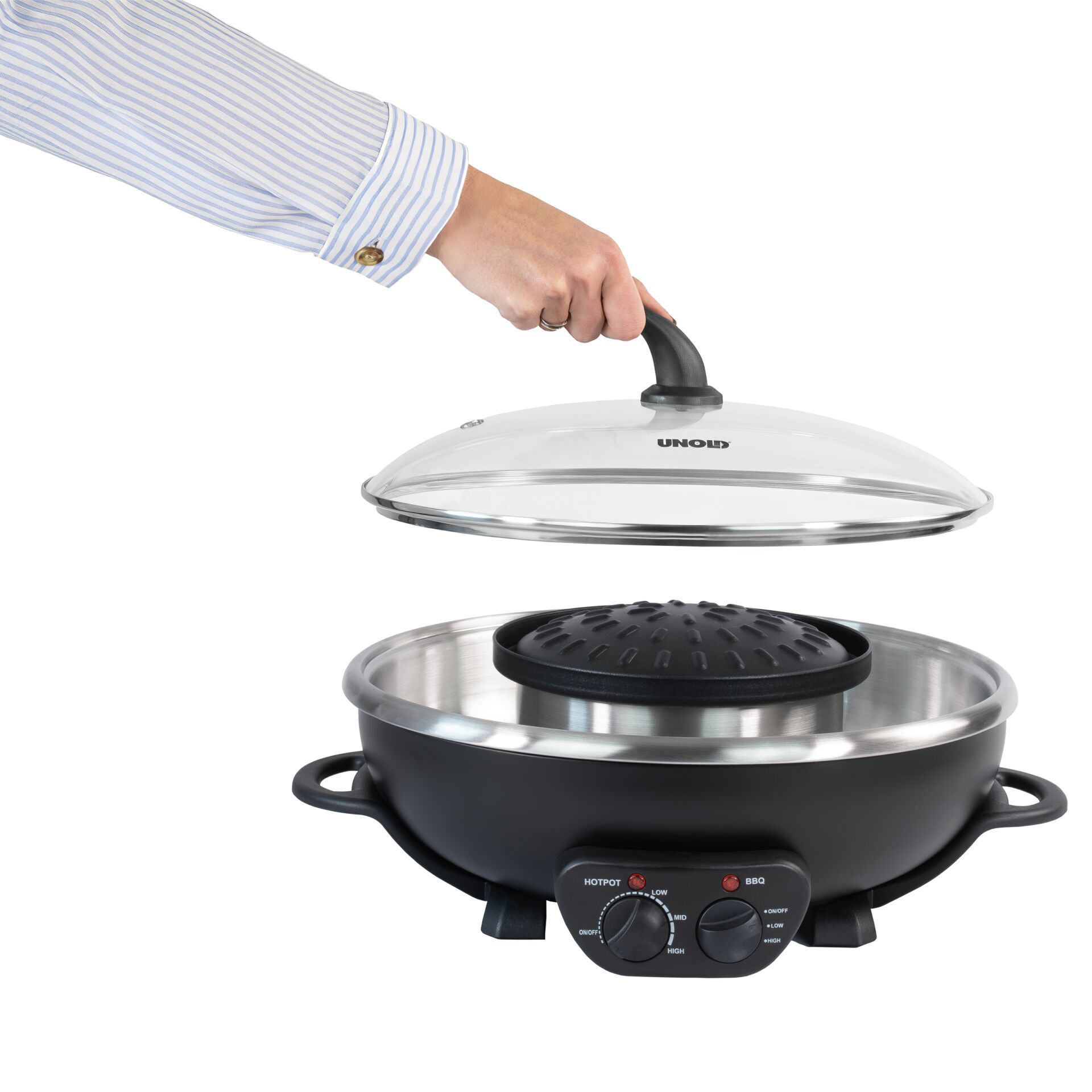 Elektrogrill, Dampfgarer, Druckdunstabdeckung, Pfanne, Heißluftgrill