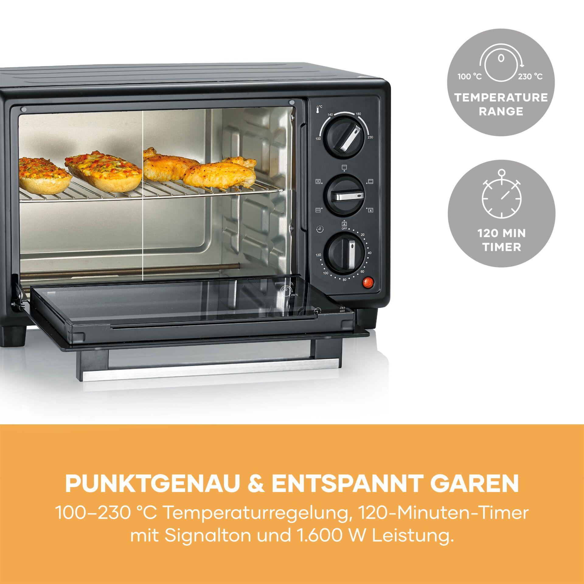Mini-Backofen, Toaster-Ofen, Elektro-Ofen, Konvektionsofen, Backblech