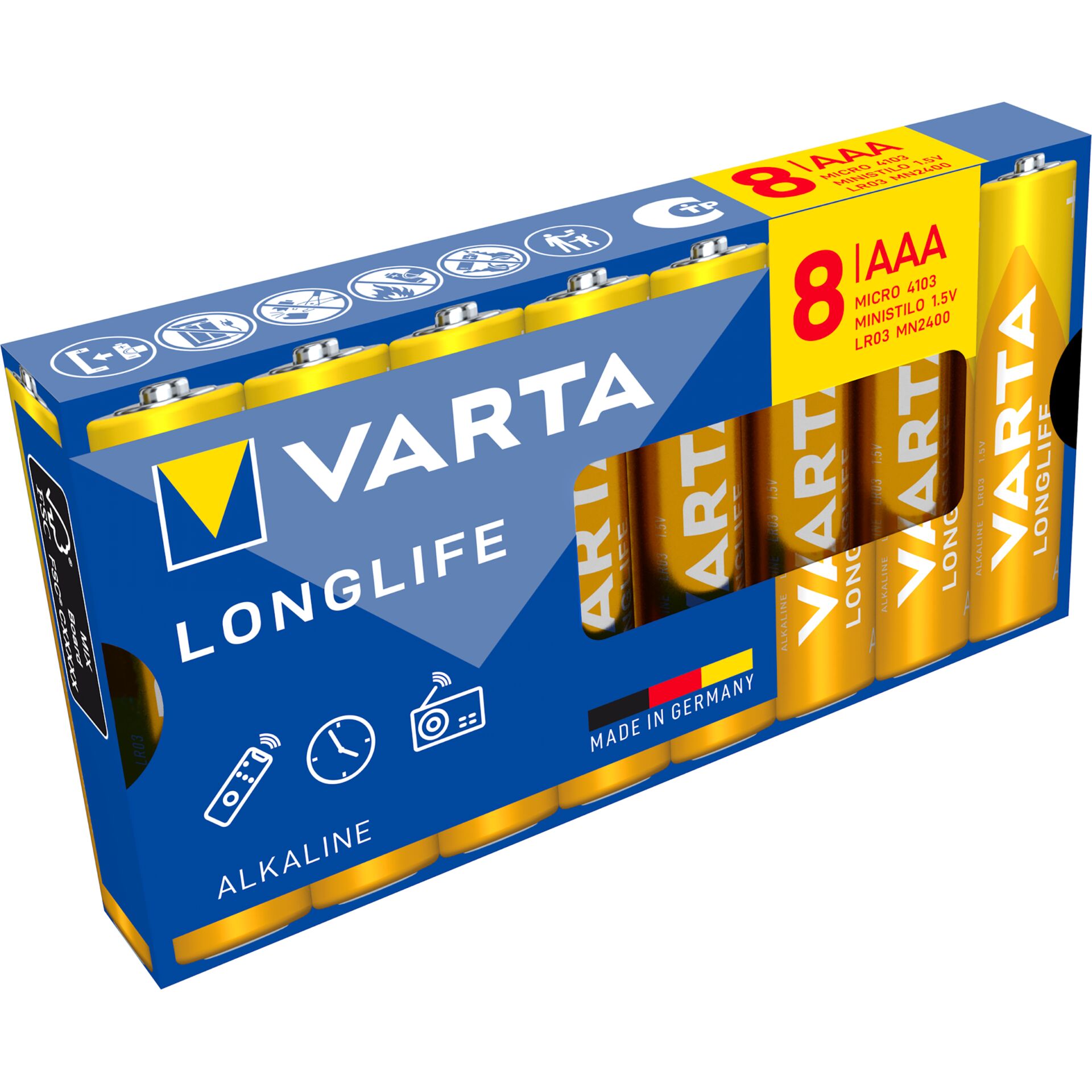 AA alkalische, VARTA LongLife, LR03, AAA-Batterien, Alkaline