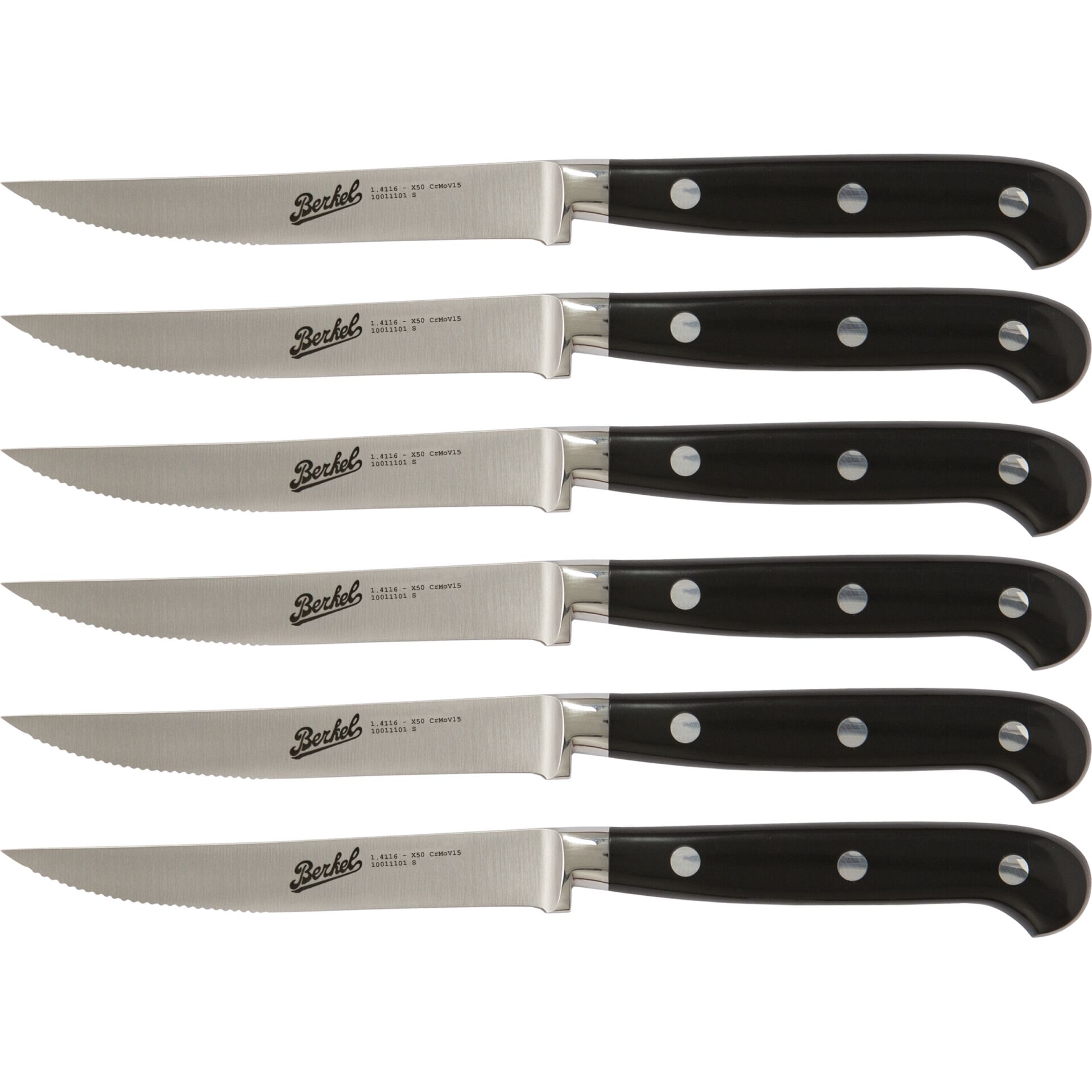 Berkel Adhoc Glossy Black  Steak Set 6-tlg. gezackt