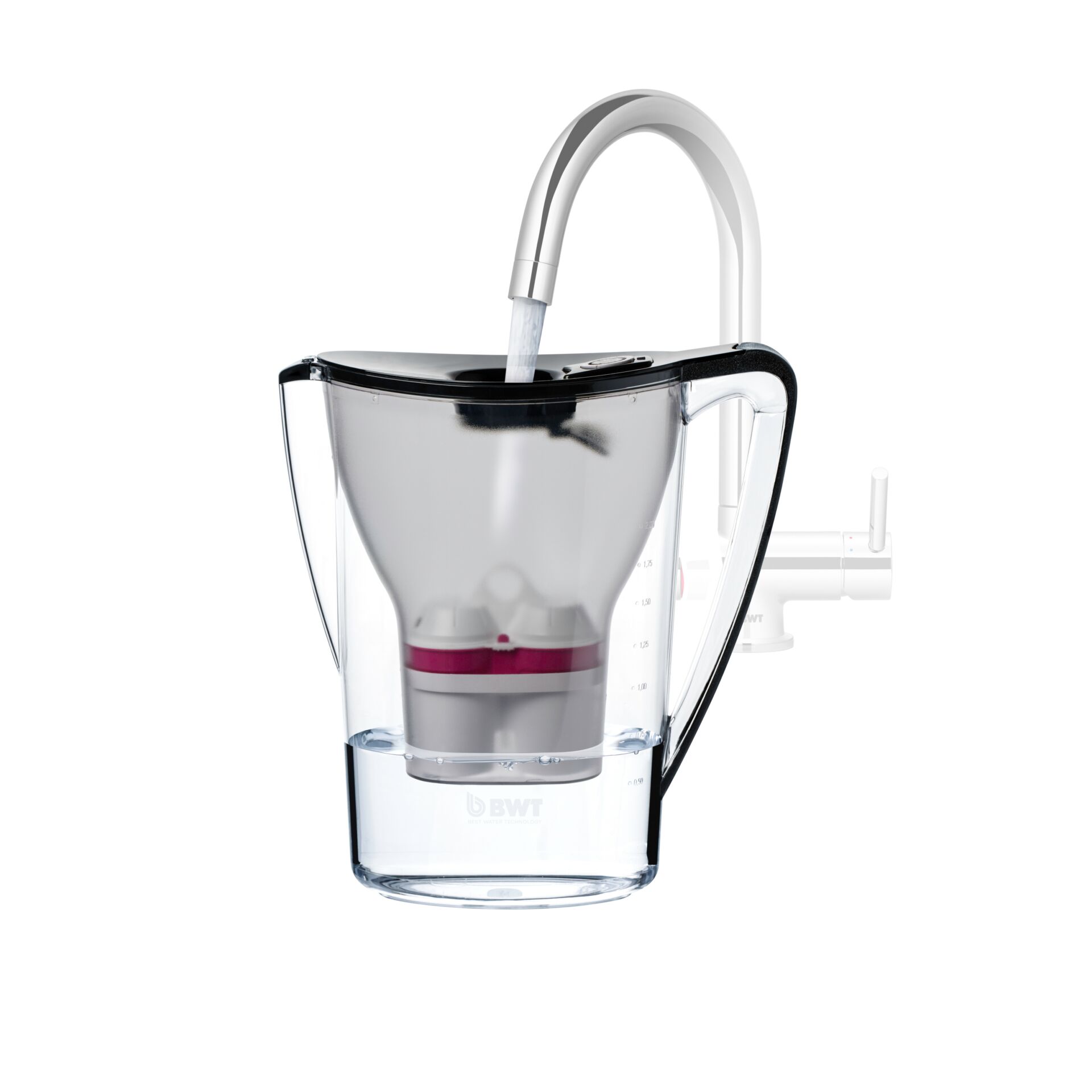 Wasserfilter, Wasserhahn, Sichtbehälter, Klarglas, Filtrationssystem