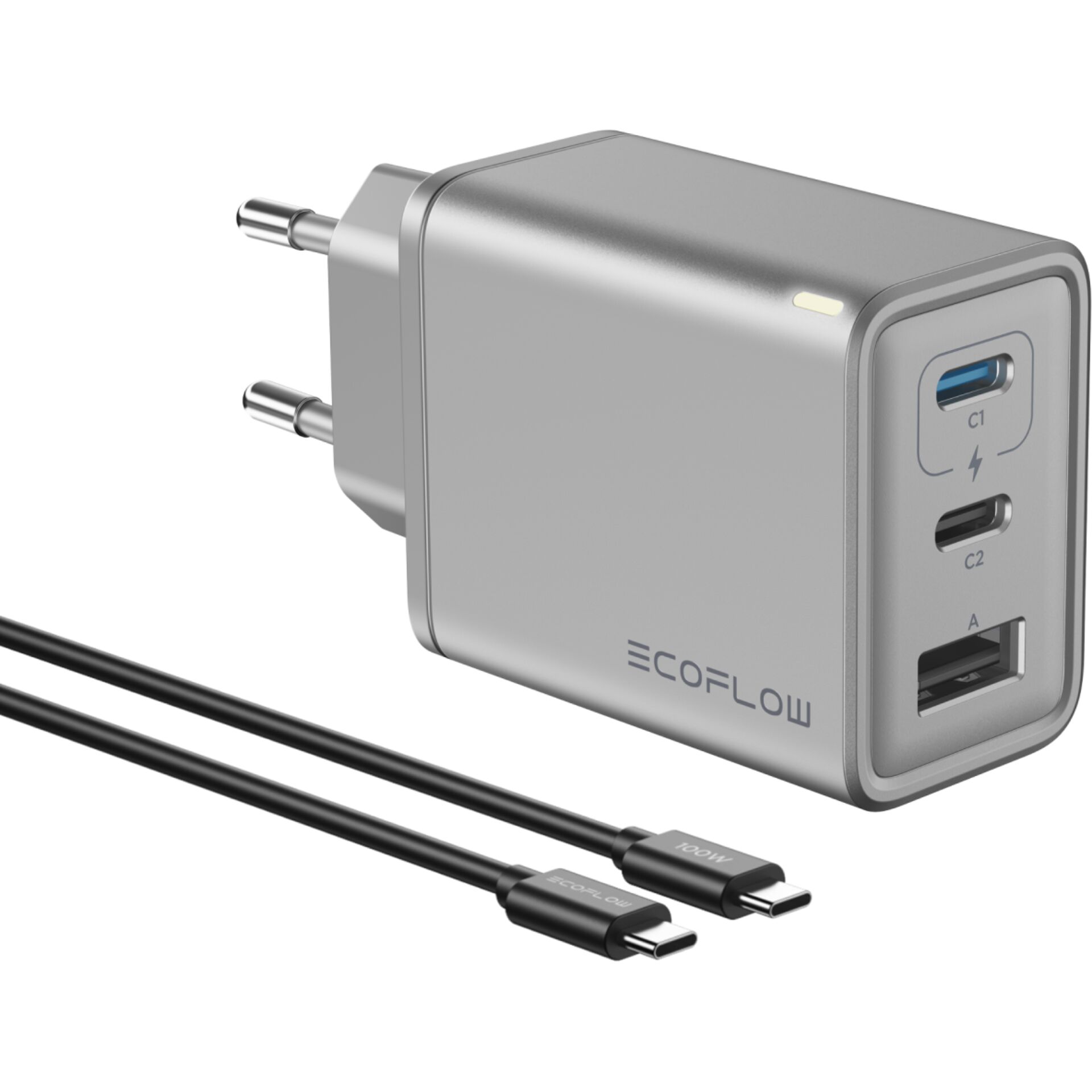 USB-C-Ladegerät, GaN-Ladegerät, Multiport-Ladegerät, USB-C-Stromadapter, EU-Stecker