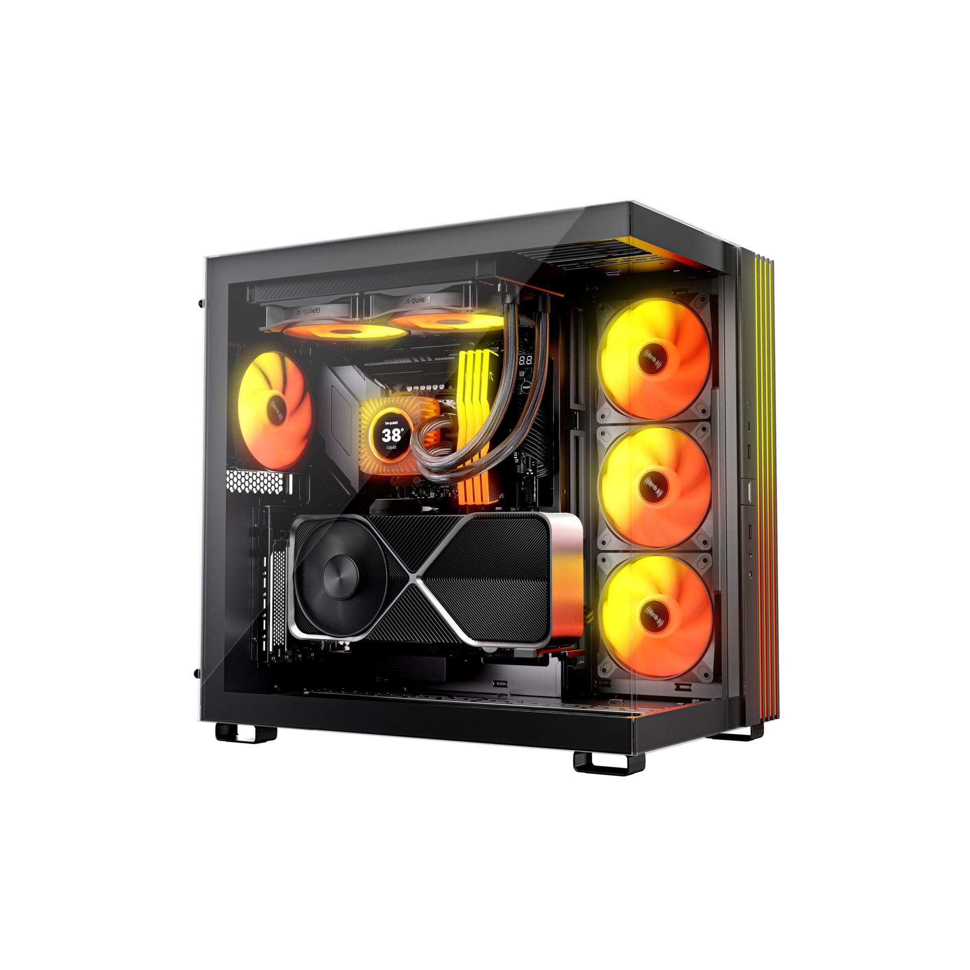 gaming-pc, desktop, mid-tower, RGB-fans, water-cooling